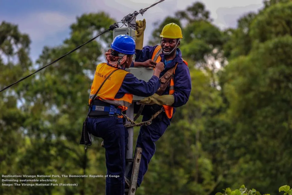 PEACEFUL COEXISTENCE MEANS A BETTER LIFE FOR VILLAGERS AND MOUNTAIN GORILLAS. ONE IMPORTANT INITIATIVE IS BRINGING SUSTAINABLE, CLEAN ELECTRICITY AND THE JOBS IT ENTAILS TO THE 4-MILLION VILLAGERS THAT LIVE WITHIN A DAY’S WALK OF VIRUNGA NATIONAL PARK’S BOUNDARIES. IMAGE: VIRUNGA NATIONAL PARK (FACEBOOK)