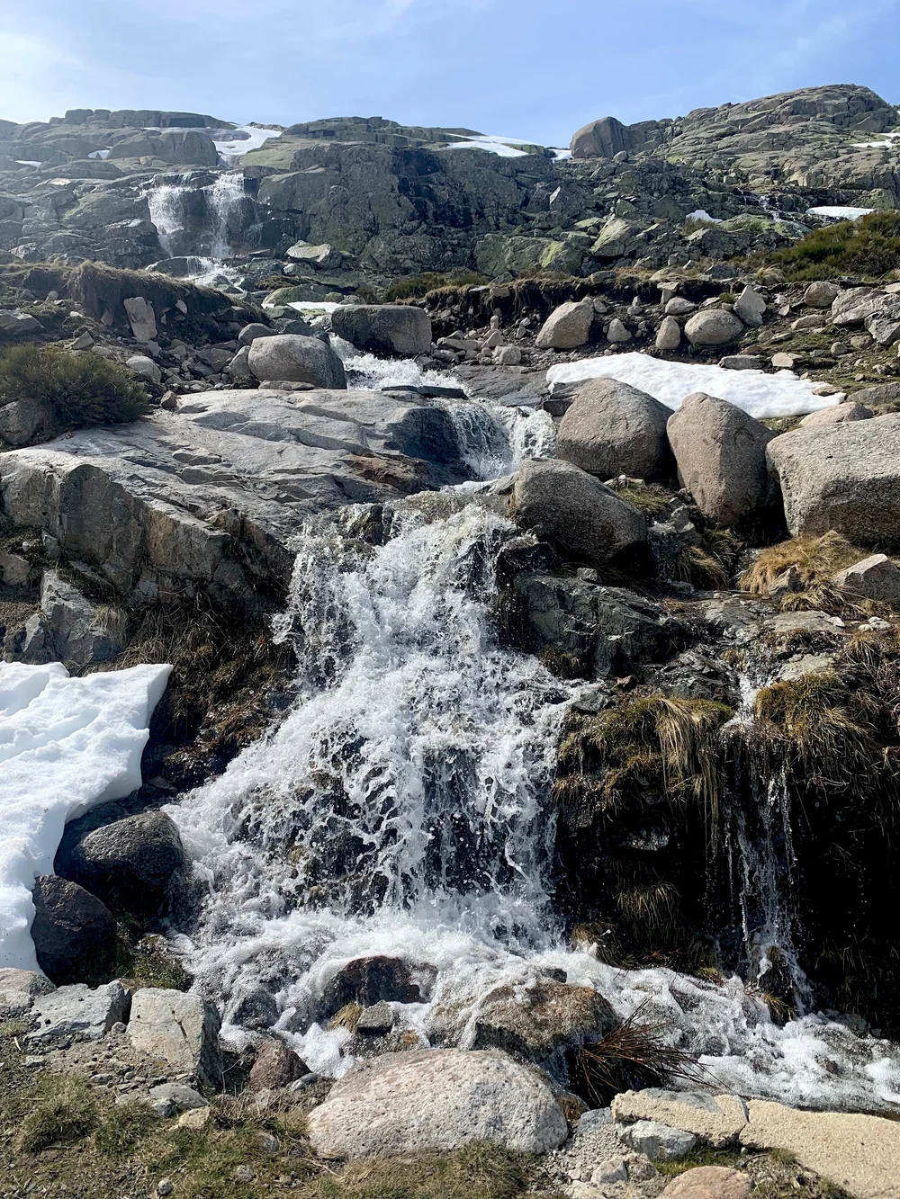 Melted snow coming off the mountain 