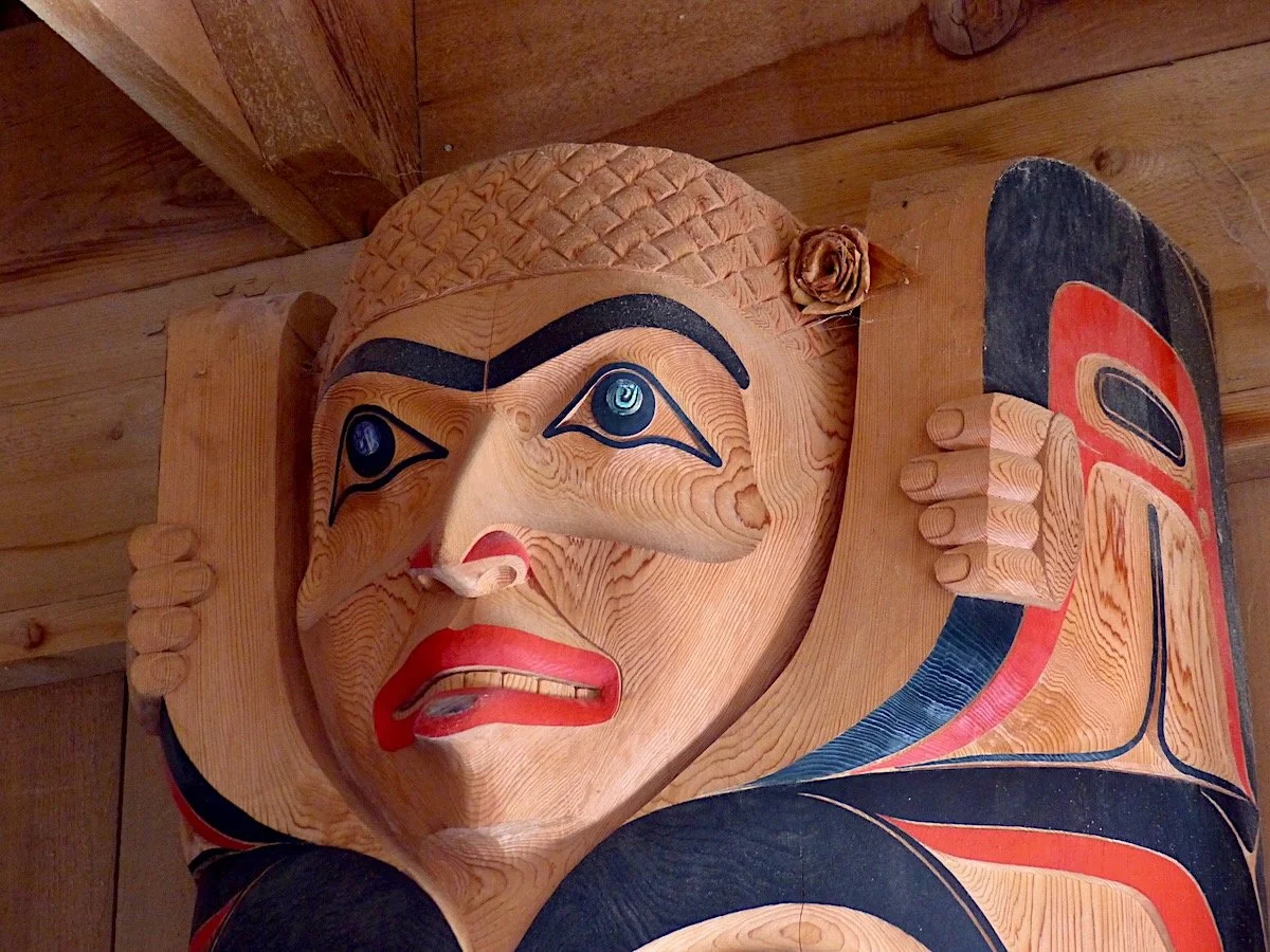 Recently carved totem 