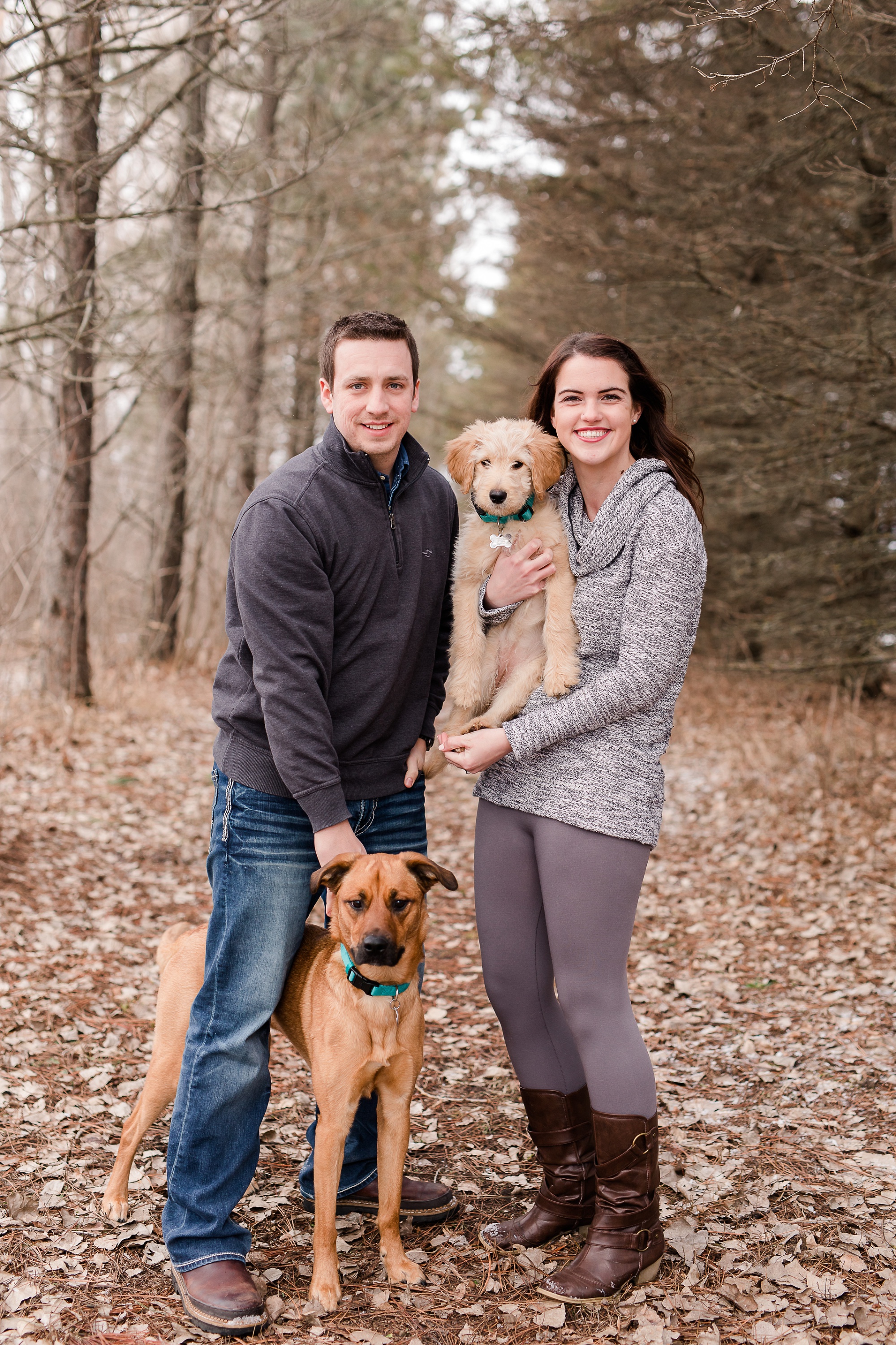 Wintertime, Country Styled Engagement Session with their Dogs near Audubon, MN by Amber Langerud Photography