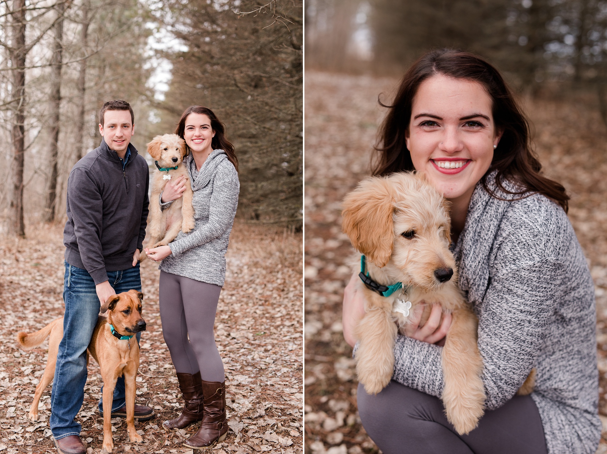 Wintertime, Country Styled Engagement Session with their Dogs near Audubon, MN by Amber Langerud Photography