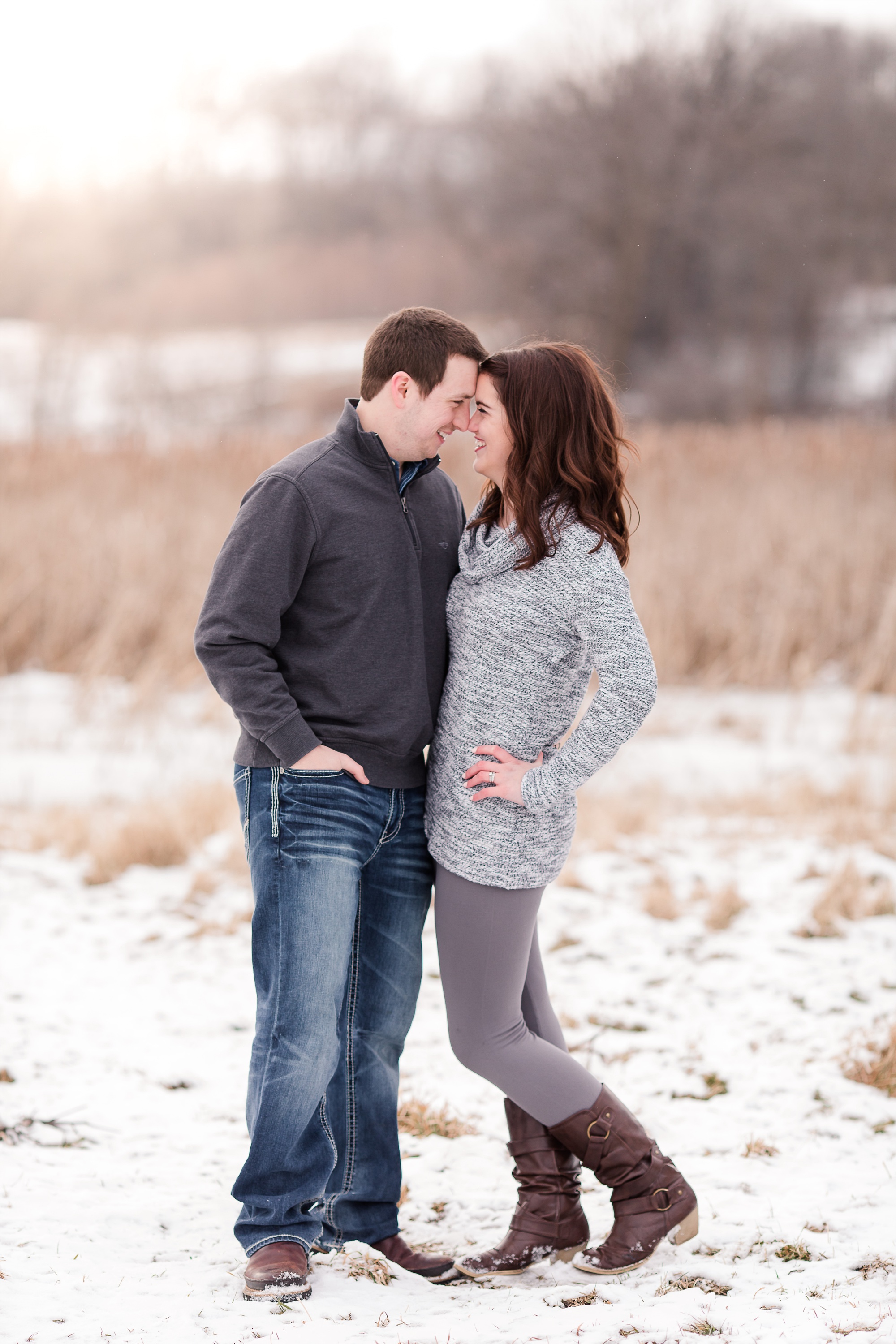 Wintertime, Country Styled Engagement Session with their Dogs near Audubon, MN by Amber Langerud Photography