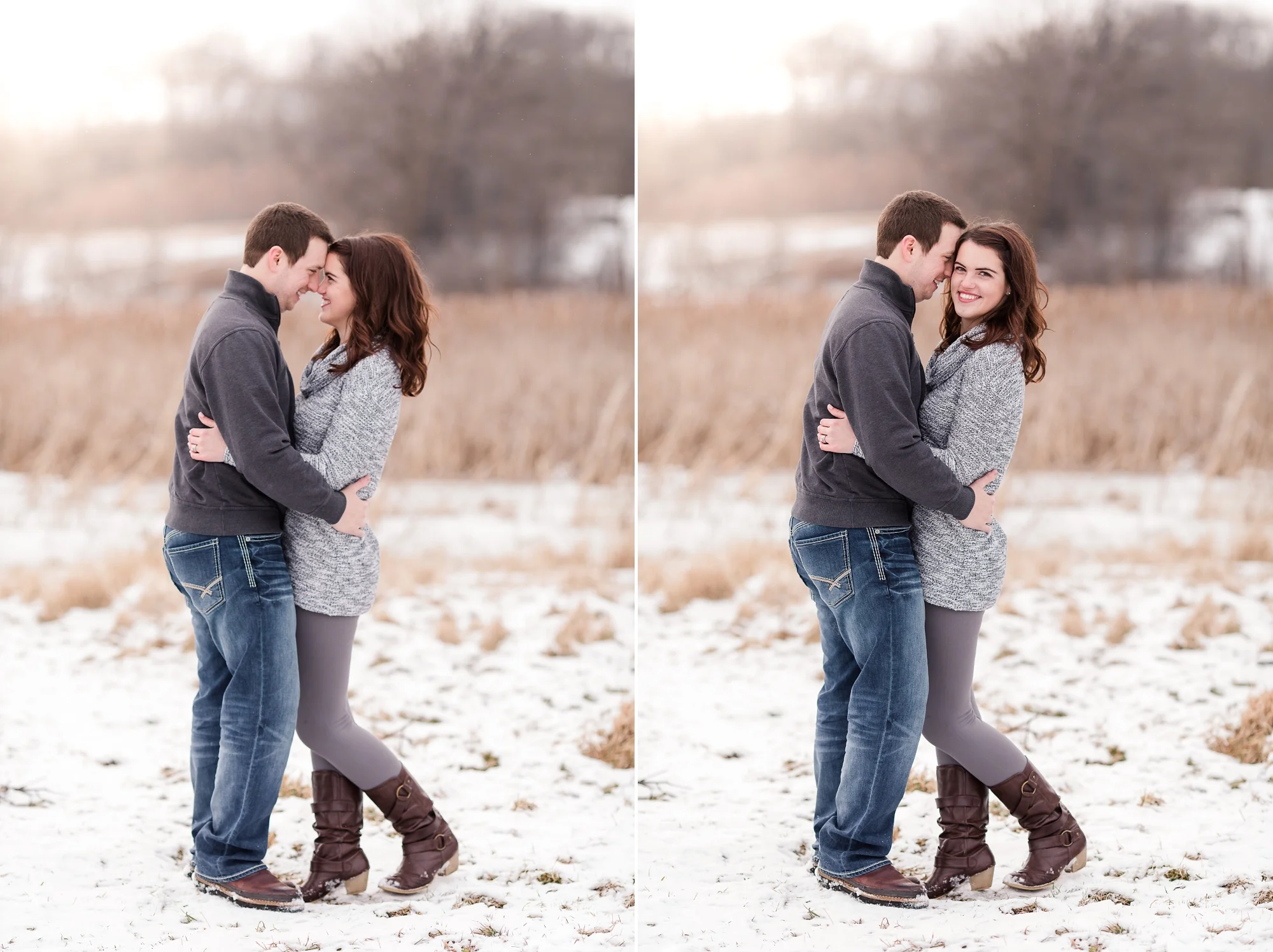 Wintertime, Country Styled Engagement Session with their Dogs near Audubon, MN by Amber Langerud Photography
