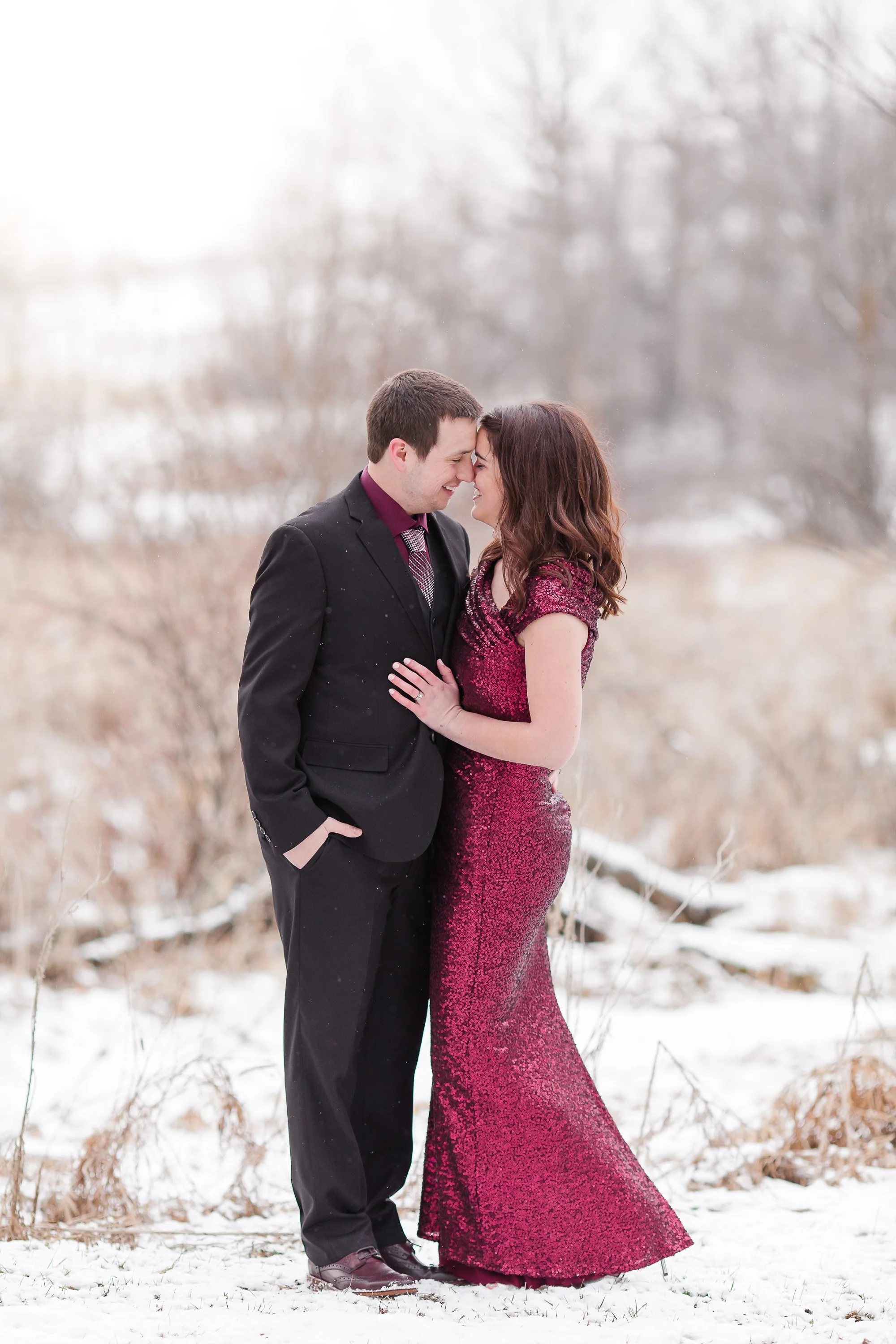 Wintertime, Country Styled Engagement Session with their Dogs near Audubon, MN by Amber Langerud Photography