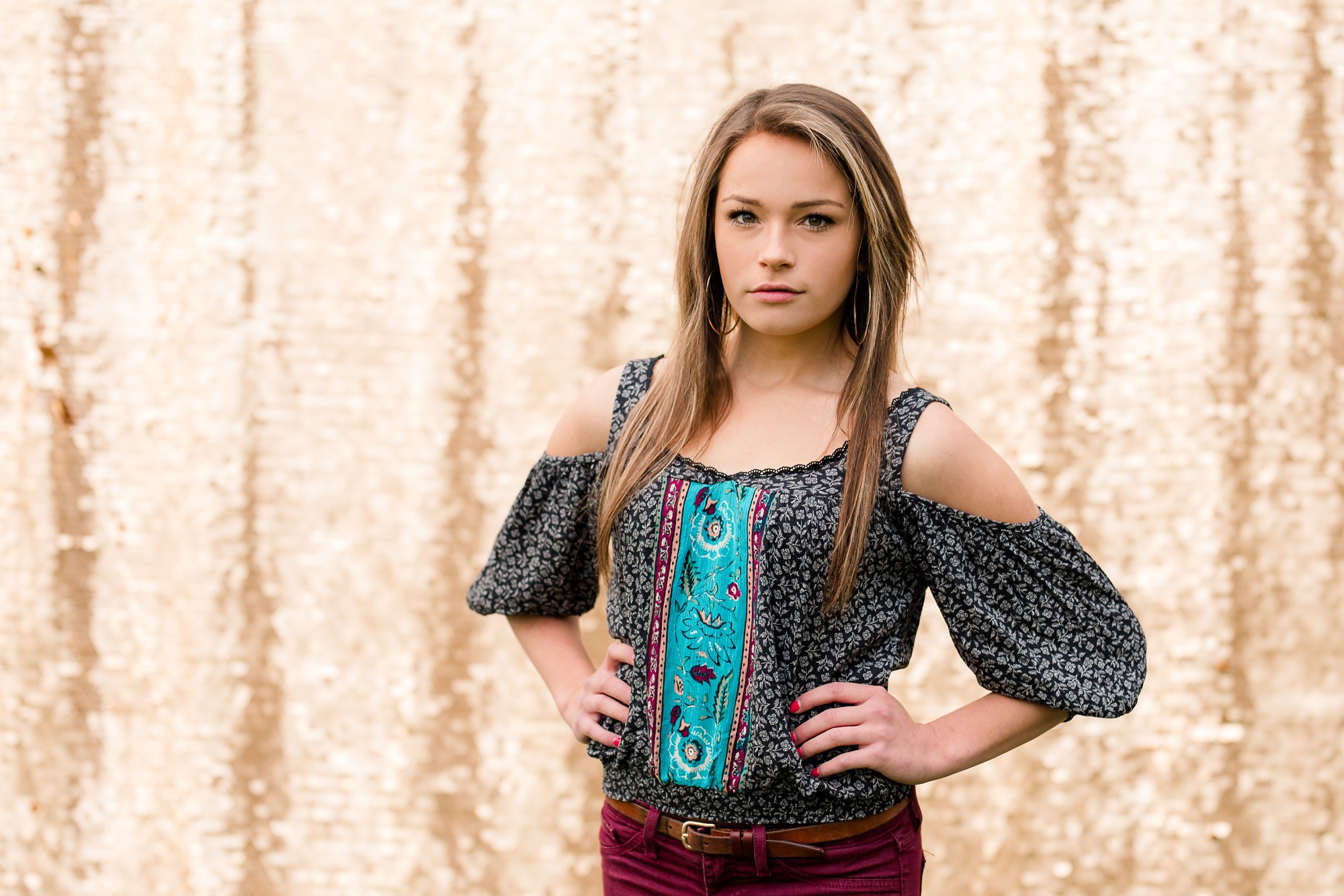 Country & Gold Sequin Backdrop Styled Senior Session near Audubon, MN by Amber Langerud Photography | Anna Donner