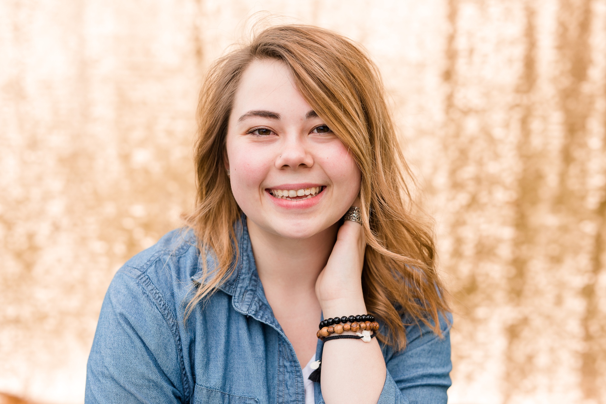 Country & Gold Sequin Styled Portrait Session near Audubon, MN | Dorothy | Gold Sequin backdrop by Drop It Modern | Spring Session | Styled Shoot