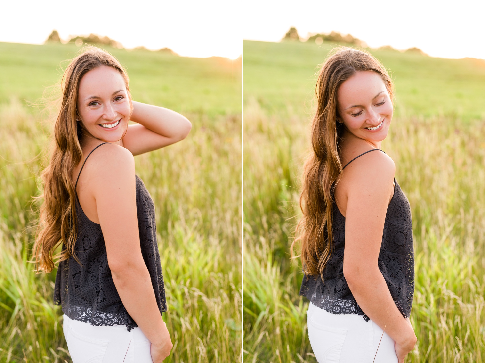 Rural Minnesota High School Senior Session with Hay Bales and by the Lake near Audubon, MN | Livi