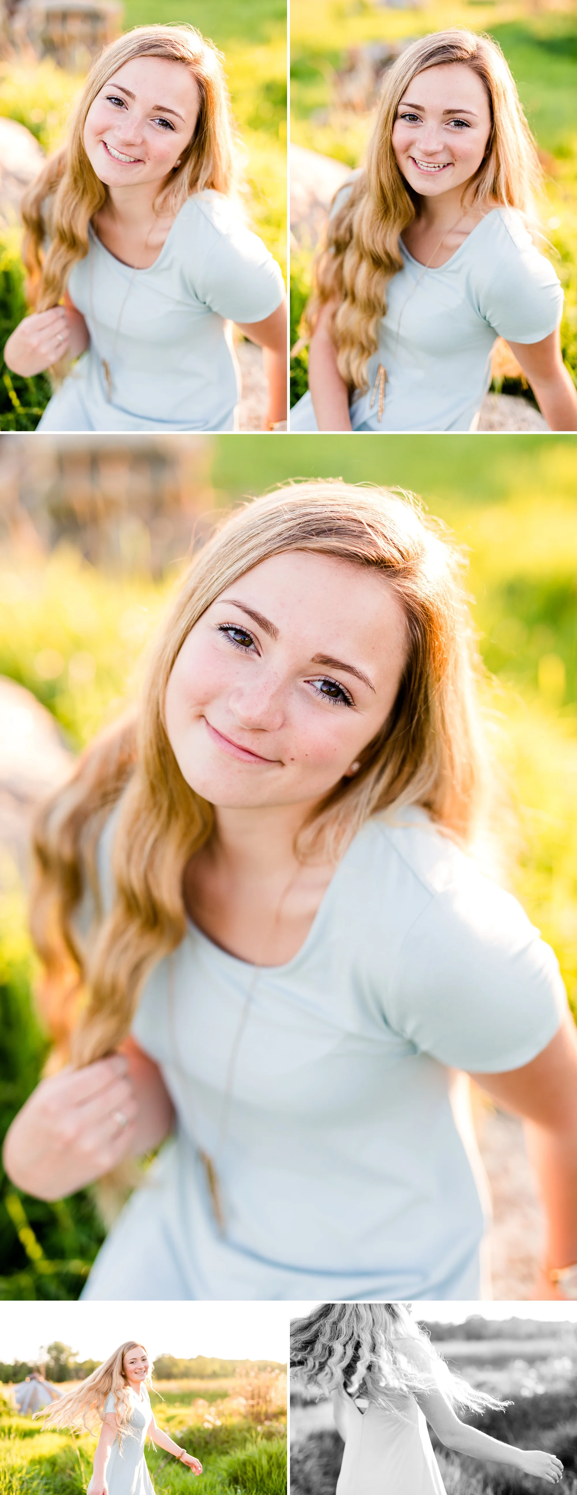 Country Styled High School Senior Pictures on a Farm and Little Cormorant Lake in Minnesota by Amber Langerud with Grass Background