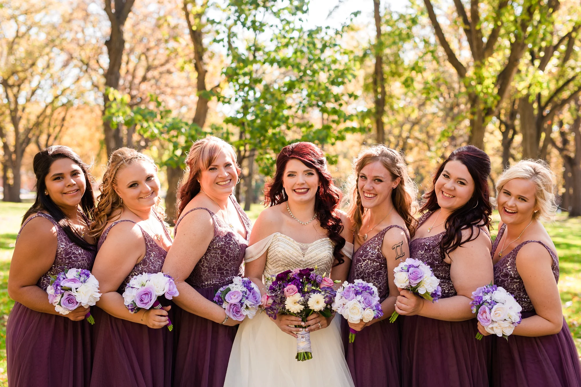 Downtown Fargo Disney Themed Wedding by Amber Langerud Photography | Bridal Party Island Park