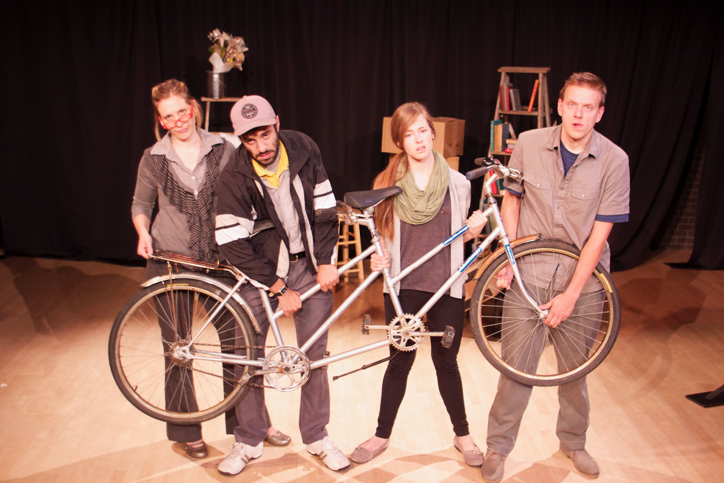  The cast of Bicycle Built for Two - Anna-Laure Koop, Benjamin Wert, Rebecca Steiner, and Johnny Wideman 