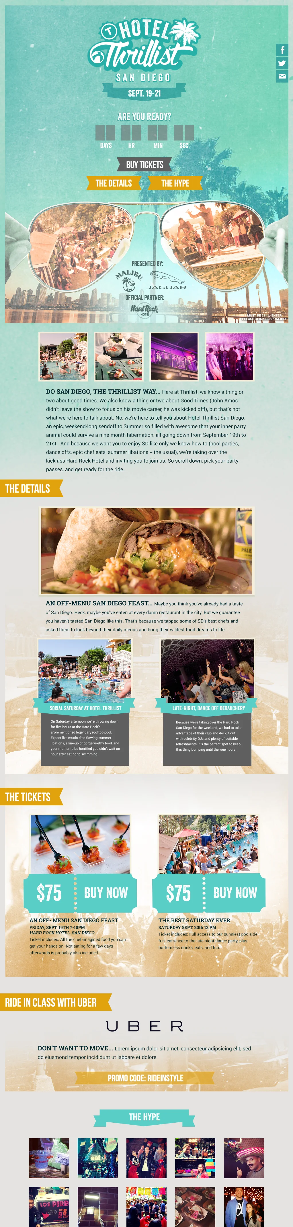 Event Landing Page - This was digital event hub that continually updated during the pre-event phases of ticket sales and sweepstakes period.&nbsp;