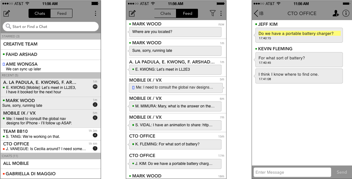 IB Chat & Feed Views (iPhone)