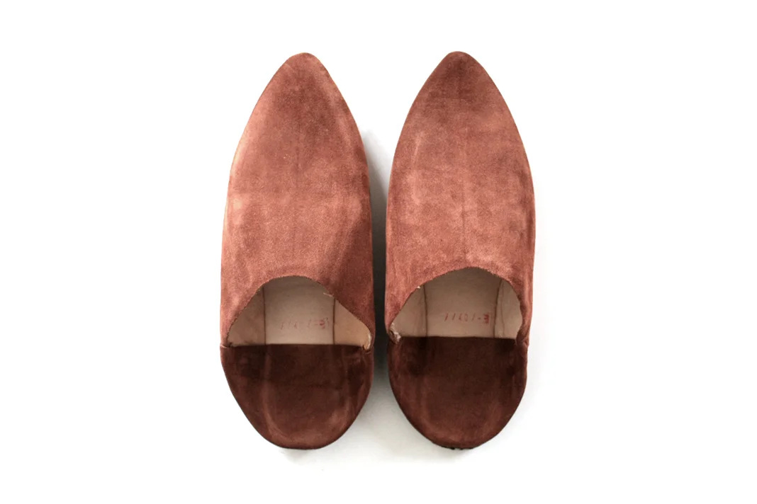 Suede Babouche Slippers _Brown, Woman & Man