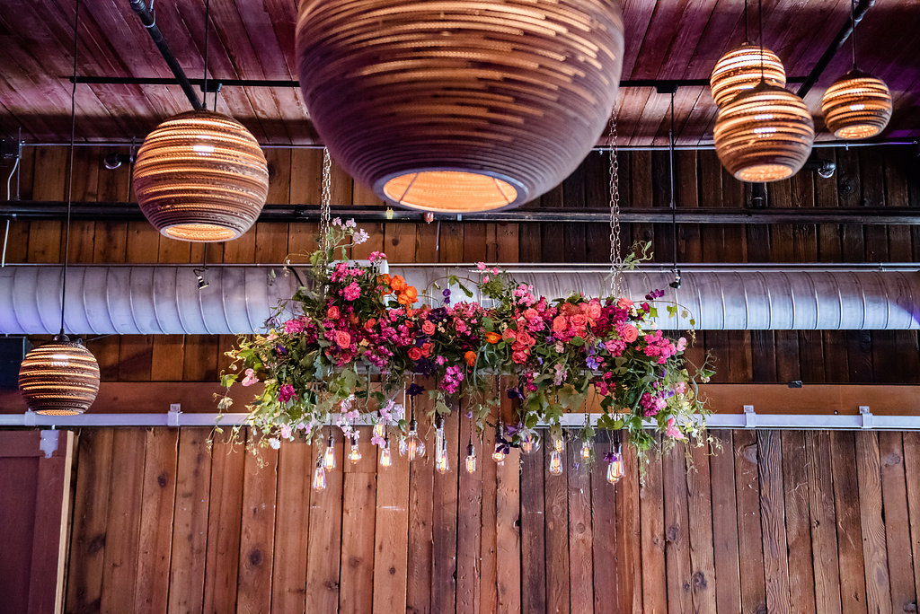 Within Sodo Wedding | Edison Bulb Chandelier | Affinity Photography | Seattle Wedding Planner | New Creations Weddings