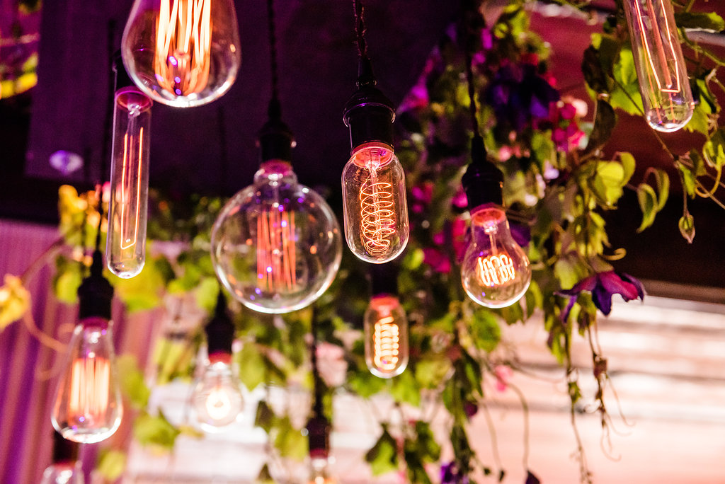 Within Sodo Wedding | Edison Bulb Chandelier | Affinity Photography | Seattle Wedding Planner | New Creations Weddings
