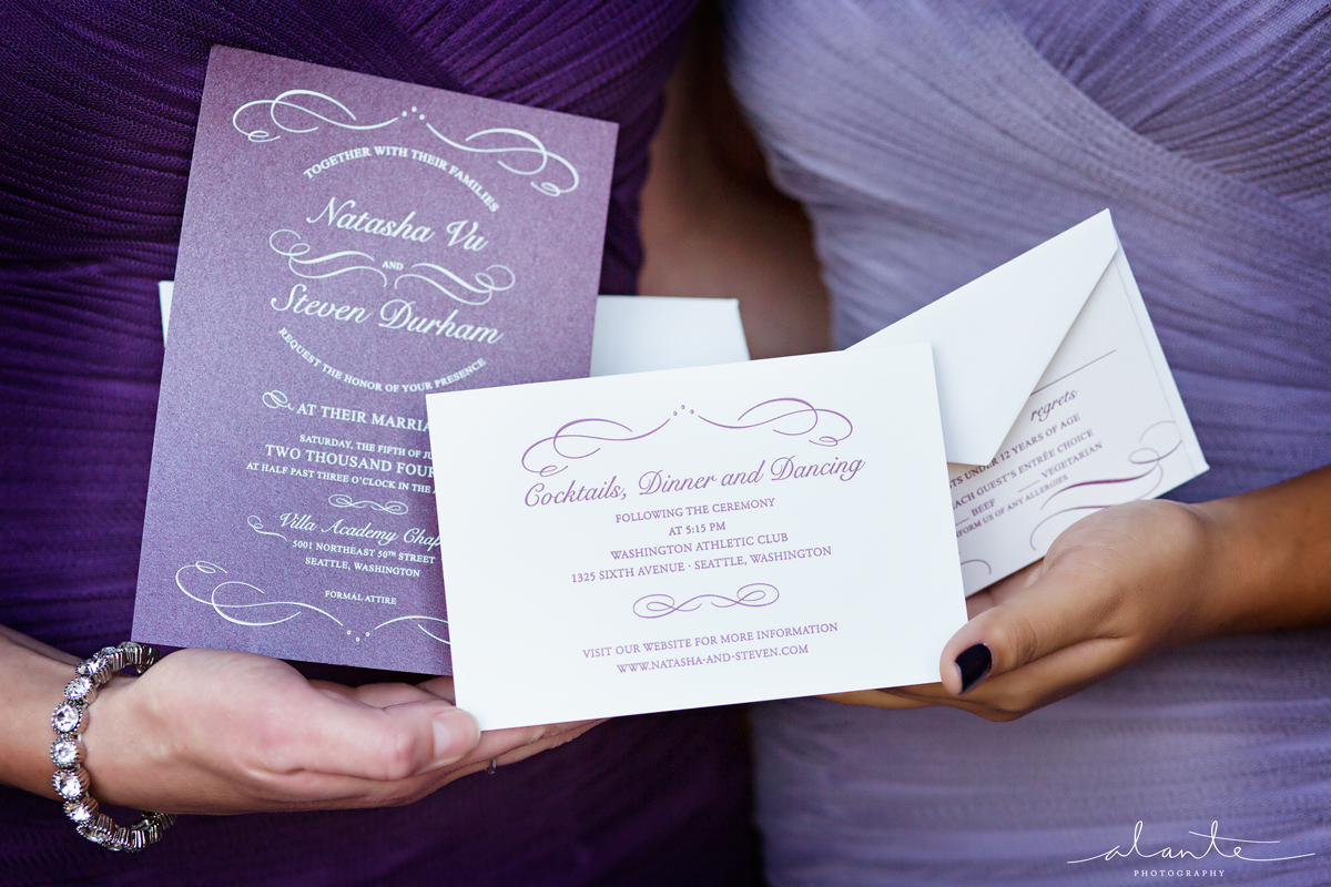 Purple Wedding Invitation | Alante Photography | Seattle Wedding Planner | Filipino Wedding Planner