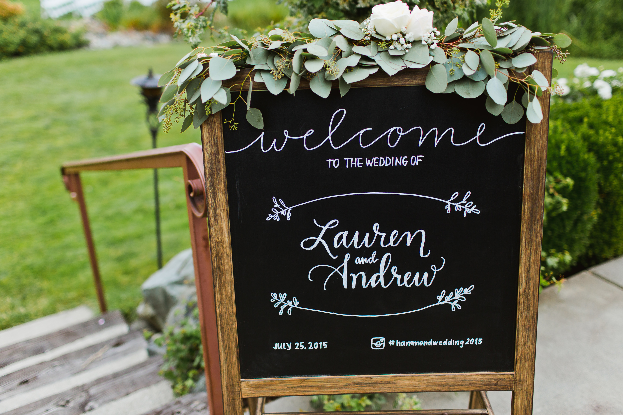 Chalkboard Welcome Sign | Wedding Signage | Asgari Photography | Swans Trail Farm Snohomish Wedding | Snohomish Wedding Planner | Seattle Wedding Planner