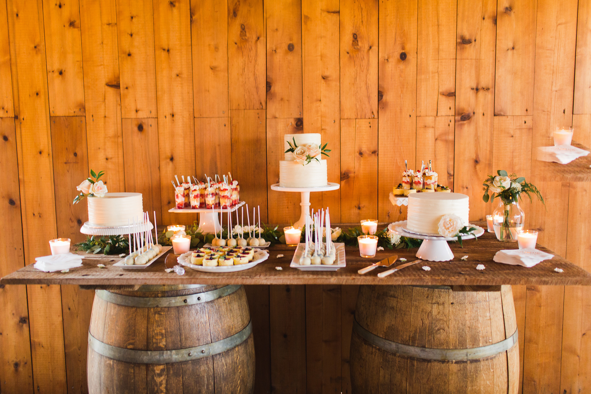 Dessert Buffet Wedding | Rustic Wedding Desserts | Wedding Cake | White Wedding Cake | Asgari Photography | Swans Trail Farm Snohomish Wedding | Snohomish Wedding Planner | Seattle Wedding Planner 