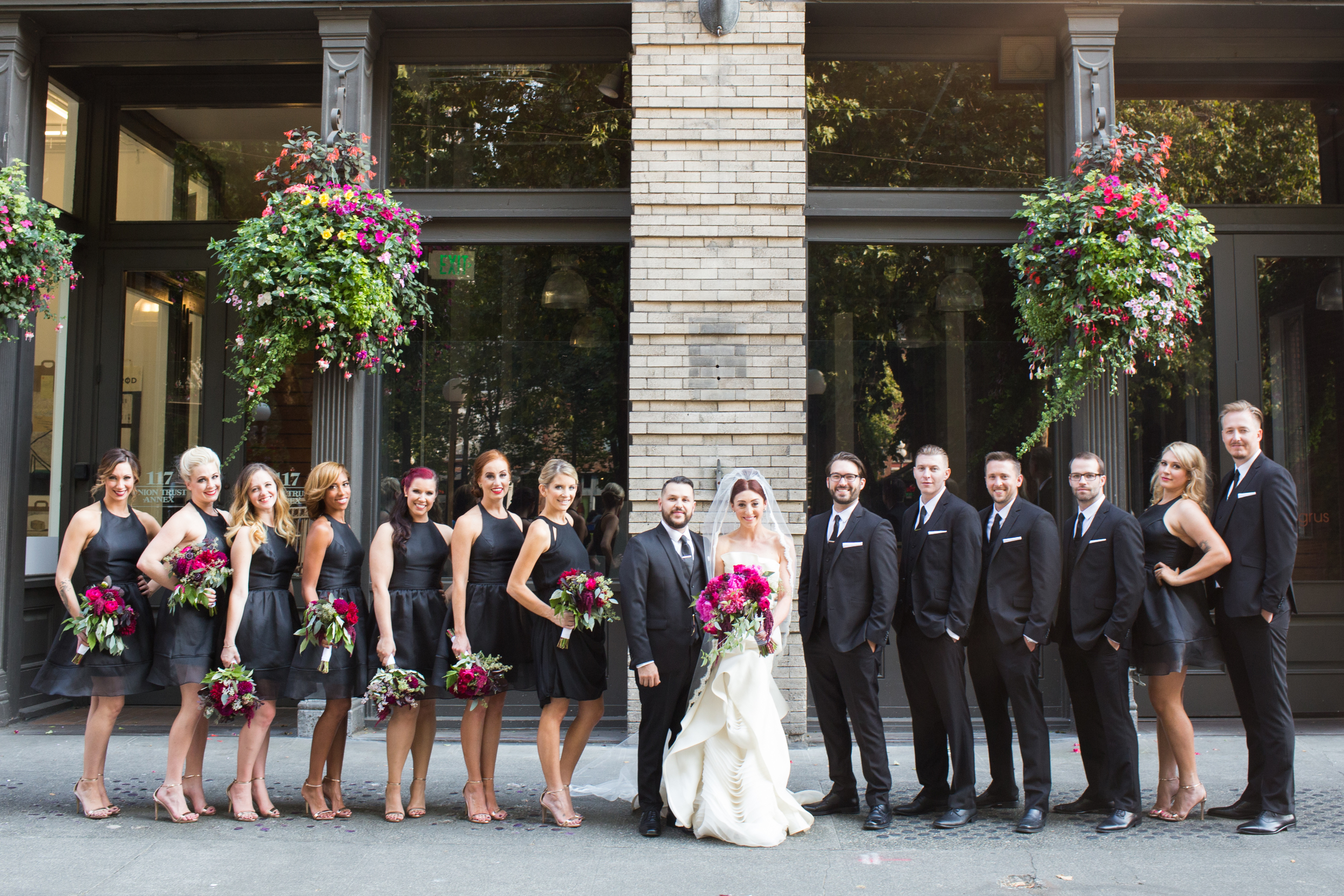 Bridal Party Portrait | Axis Pioneer Square Wedding | Angela and Evan Photography | Seattle Wedding Planner