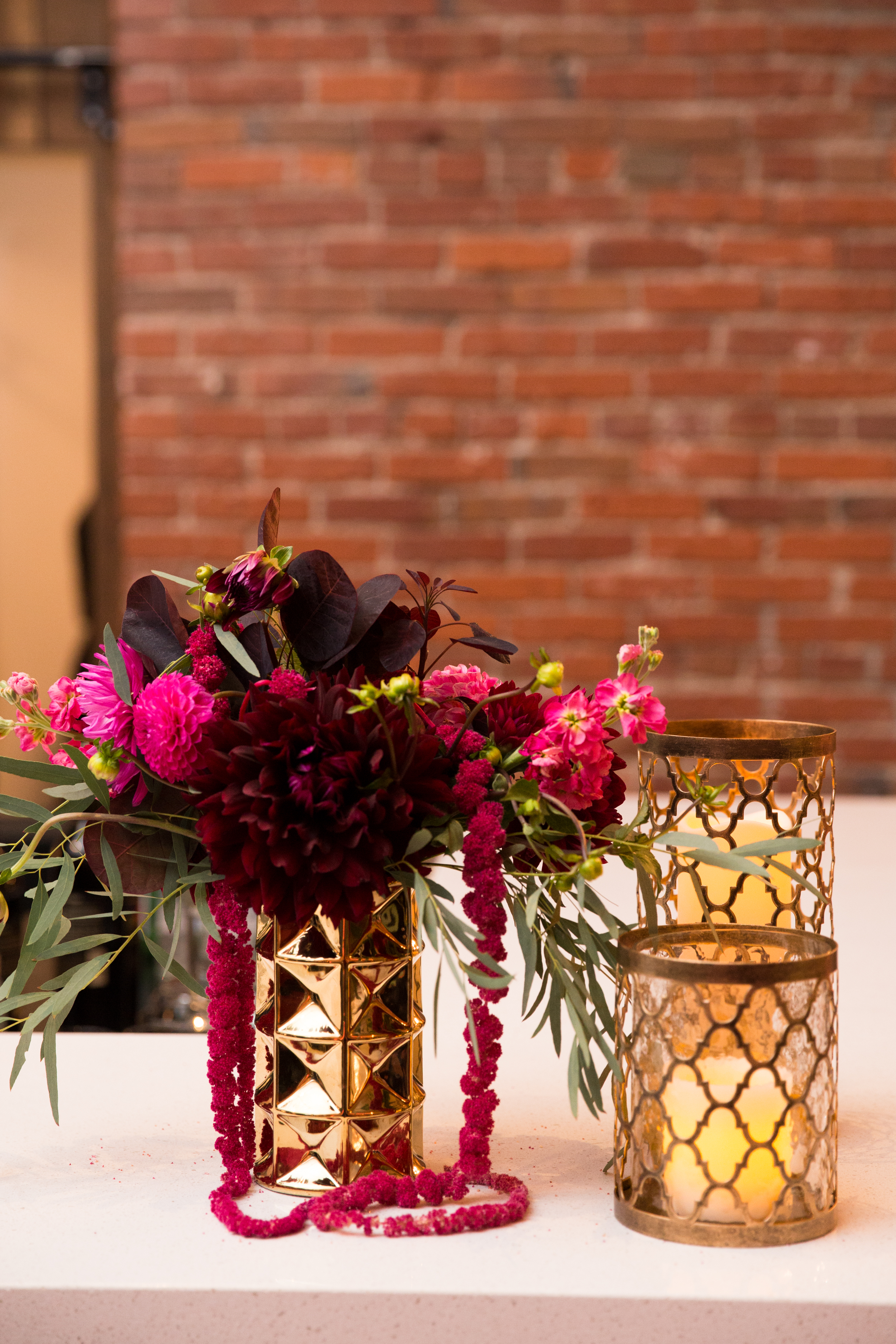 Burgundy Wedding Bouquet | Geometrical Wedding | Modern Wedding | Axis Pioneer Square Wedding | Angela and Evan Photography | Seattle Wedding Planner