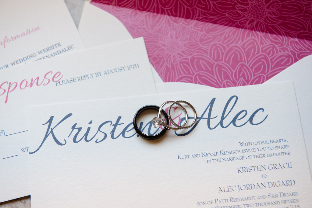 Pink and Navy Wedding Invitation | Skansonia Ferry Wedding | Affinity Photography | Seattle Wedding Planner