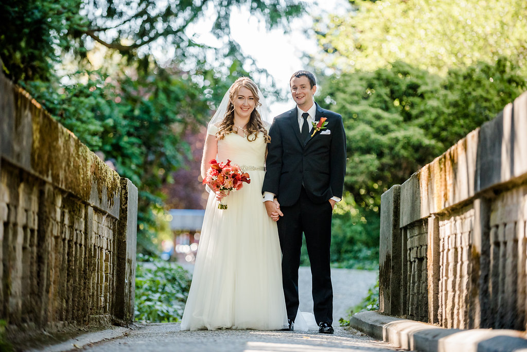 Orange and Pink Wedding Bouquet | Skansonia Ferry Wedding | Affinity Photography | Seattle Wedding Planner