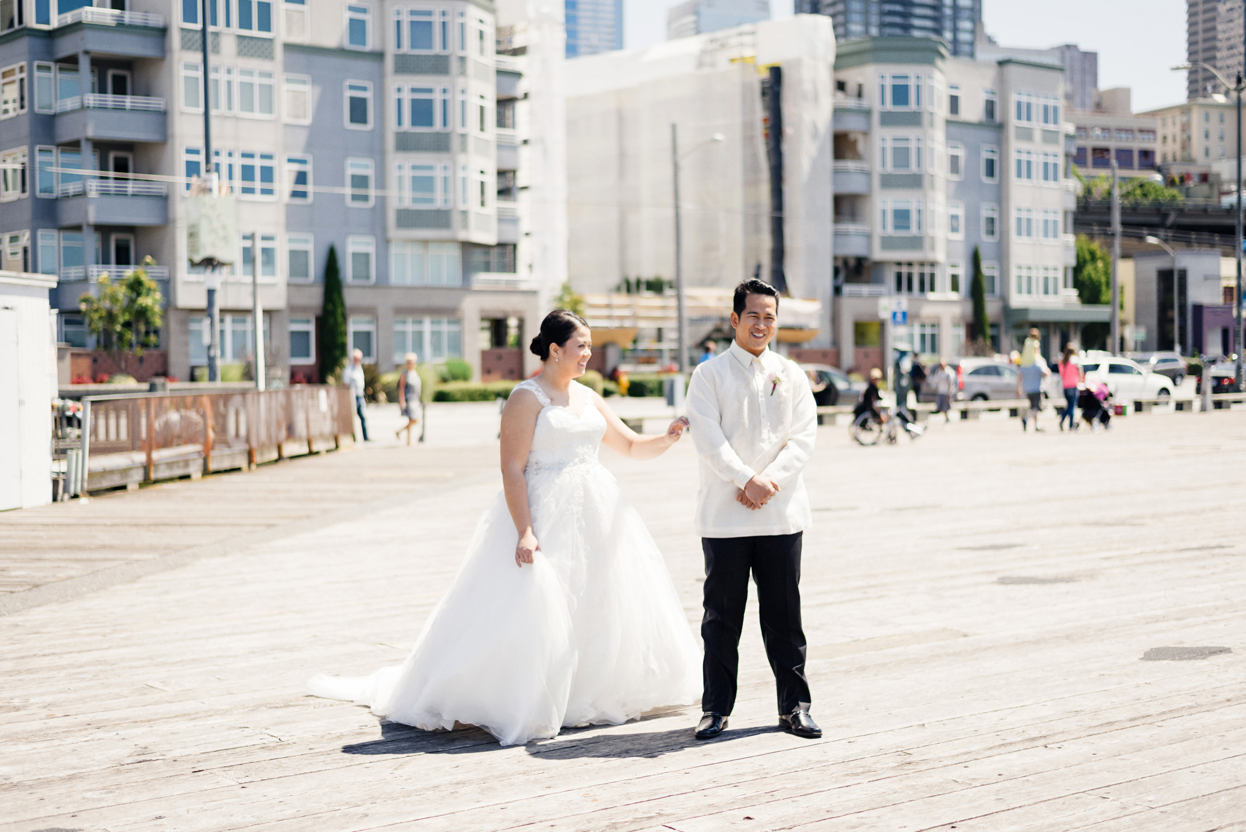 First Look Photo | Joe and Patience Photography | Filipino Wedding Planner | Seattle Wedding Planner | Ballard Bay Club Wedding