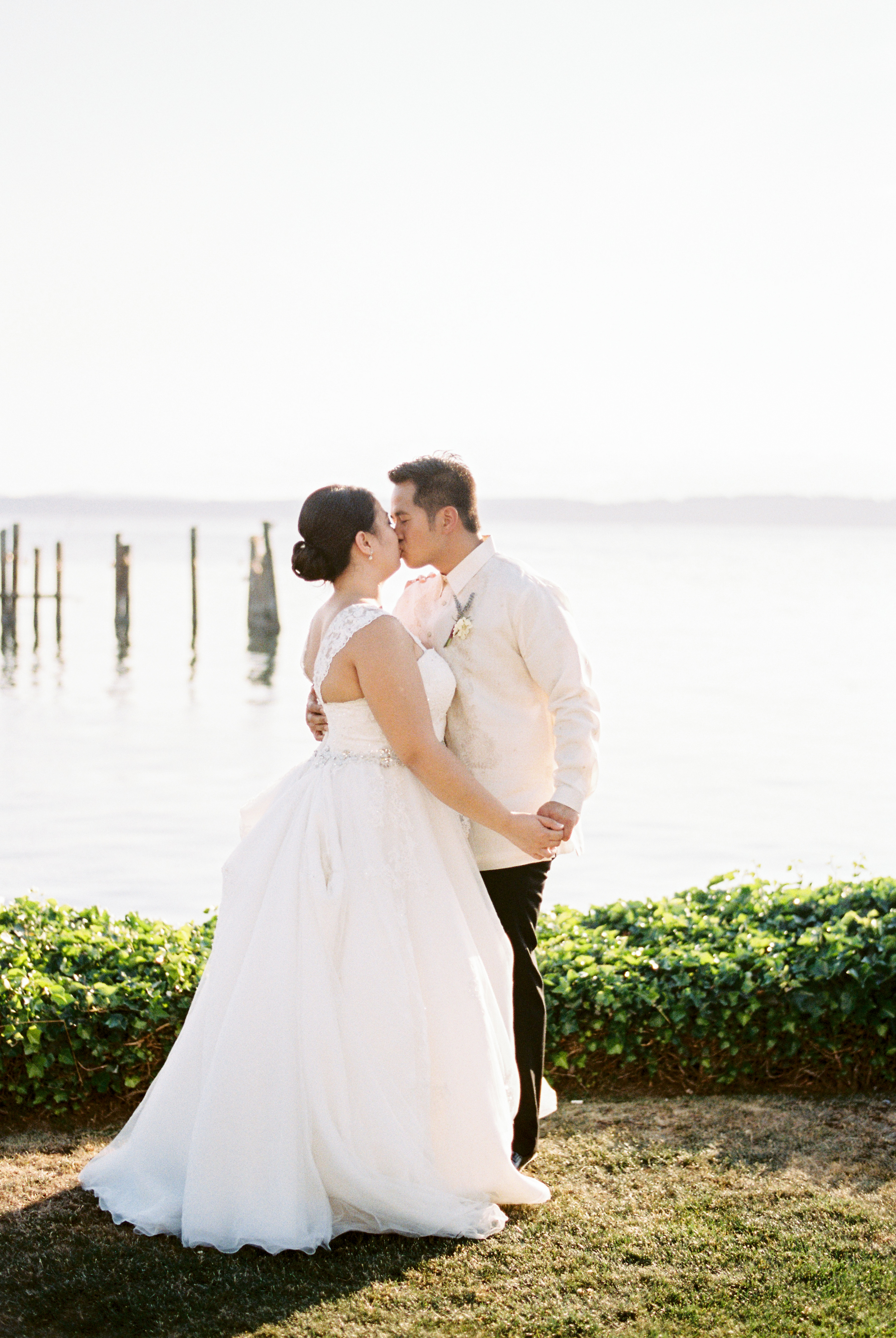 Bride and Groom Waterfront | Joe and Patience Photography | Filipino Wedding Planner | Seattle Wedding Planner | Ballard Bay Club Wedding