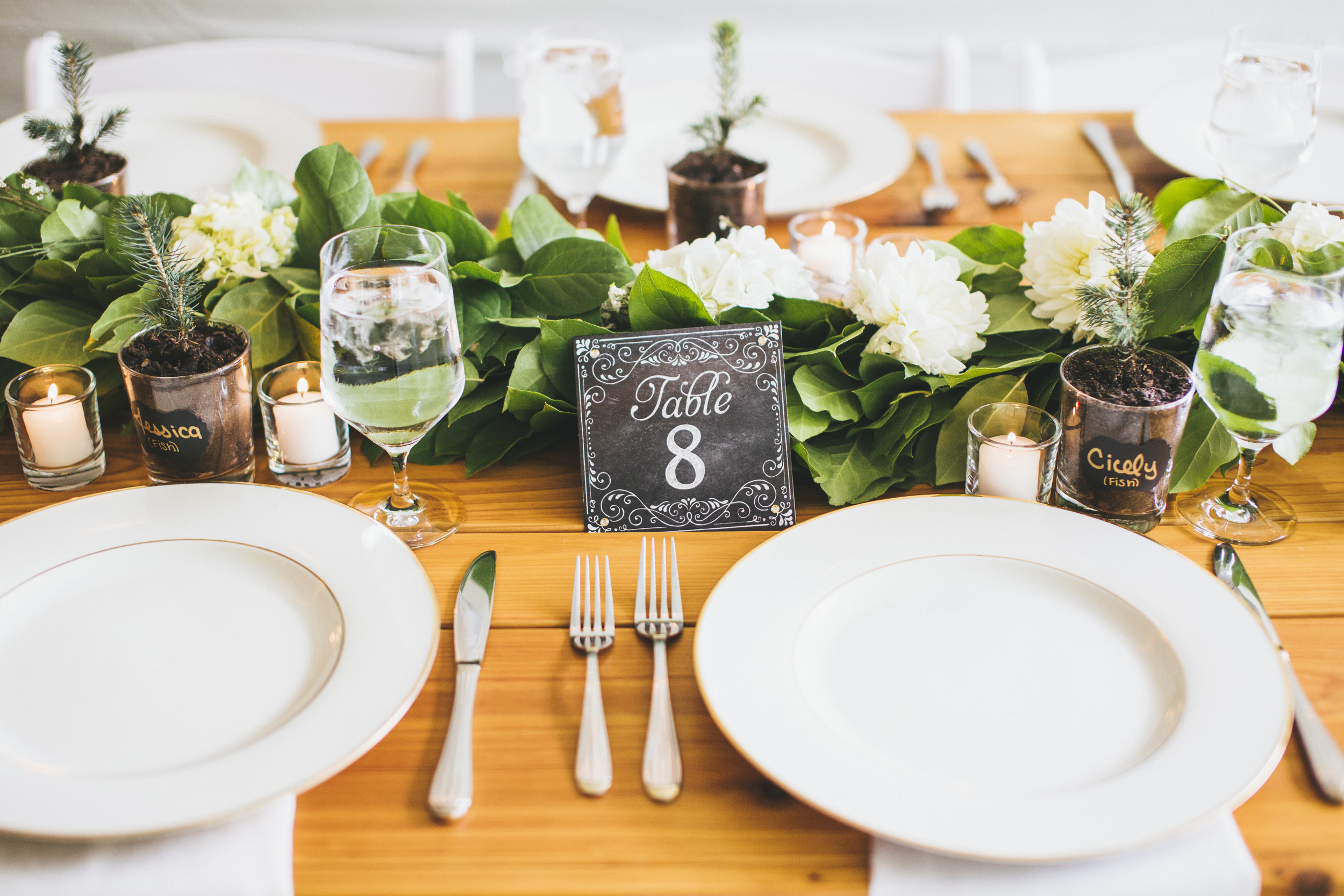 Garland Table Runner in Teal and Green DeLille Cellars Wedding