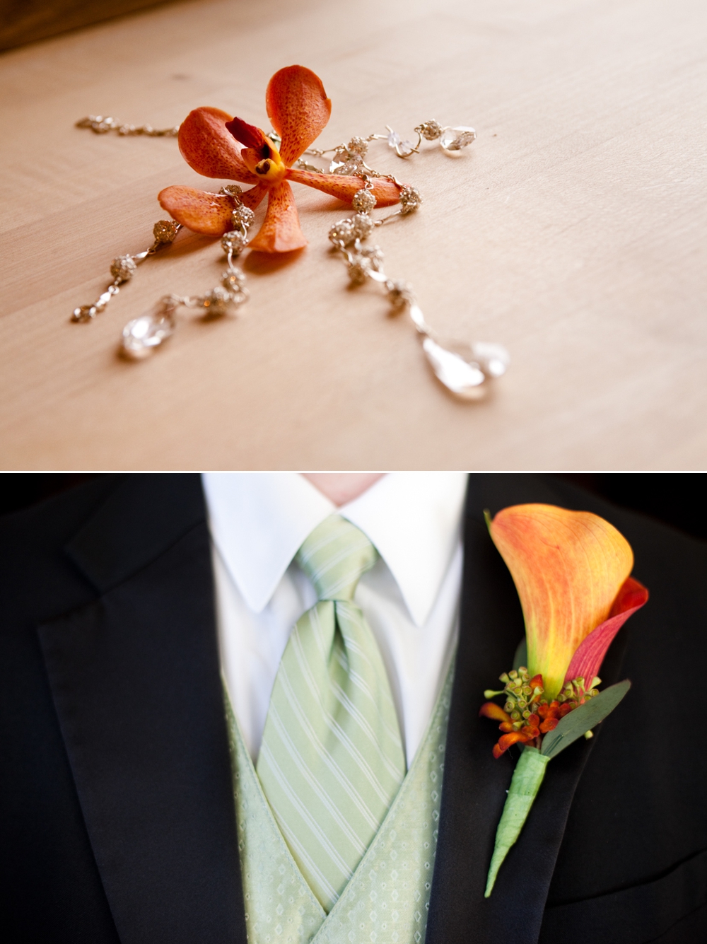 orange and green wedding planner at blue ribbon culinary