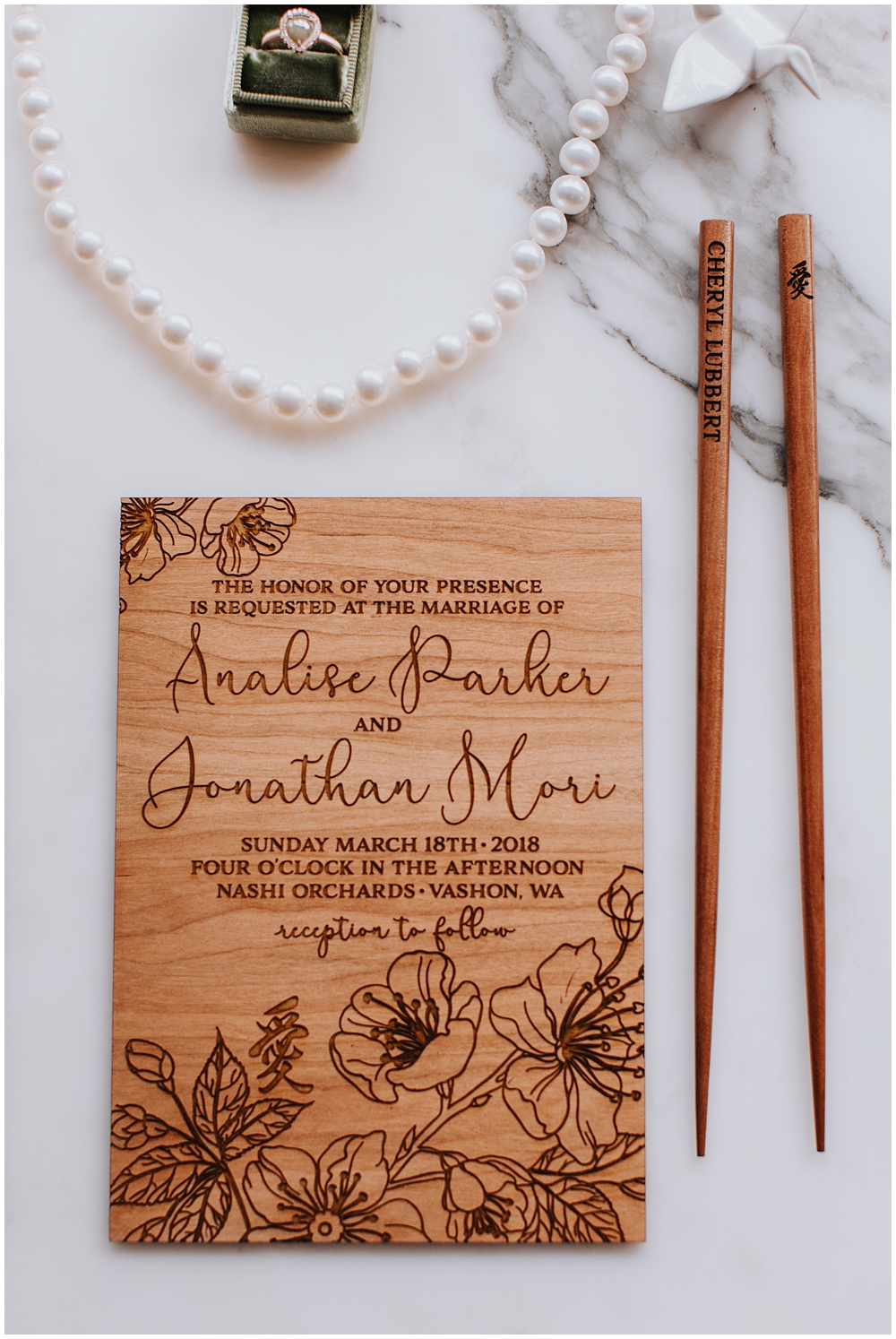 Wood Wedding Invitation 