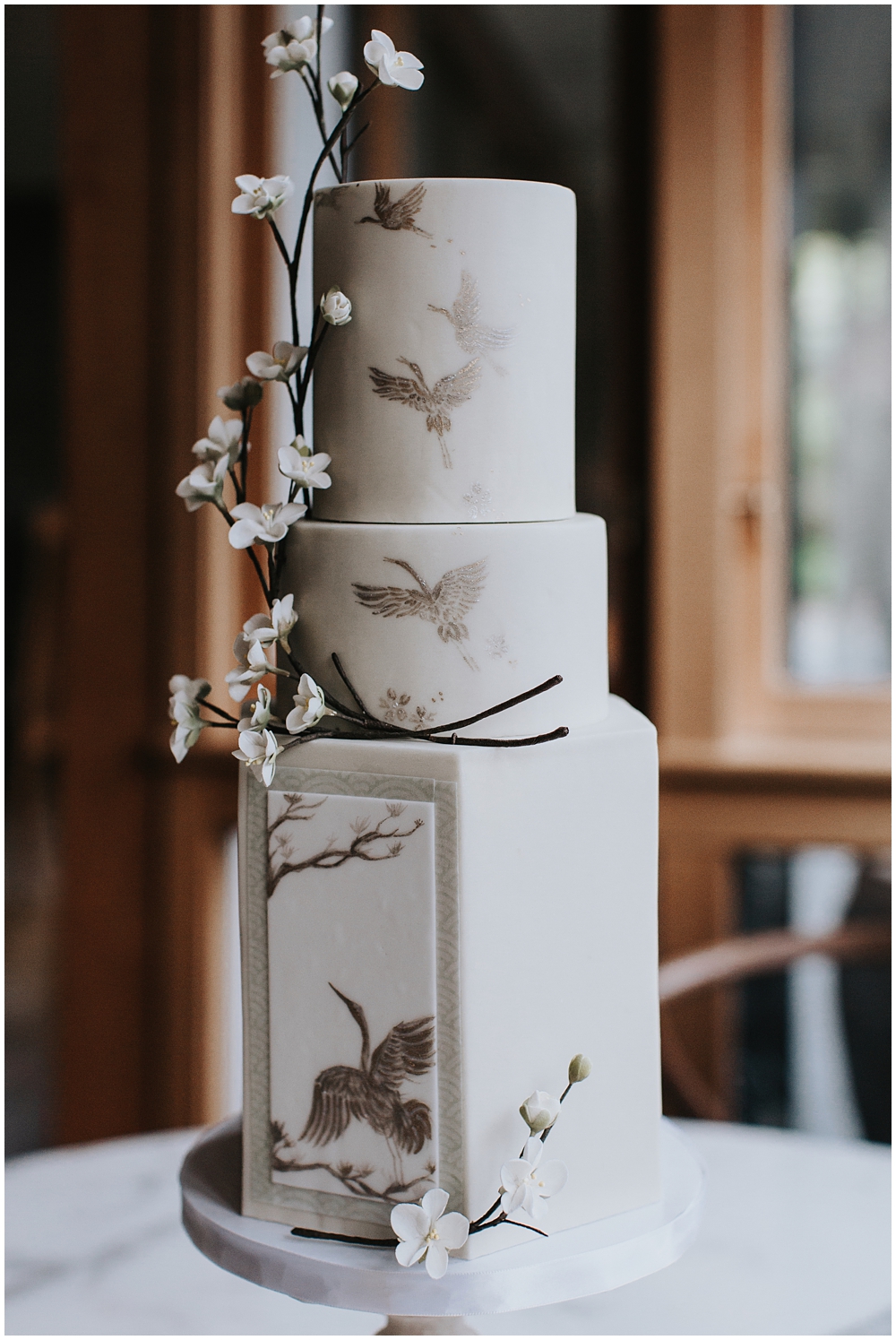Japanese Wedding Cake with Crane 