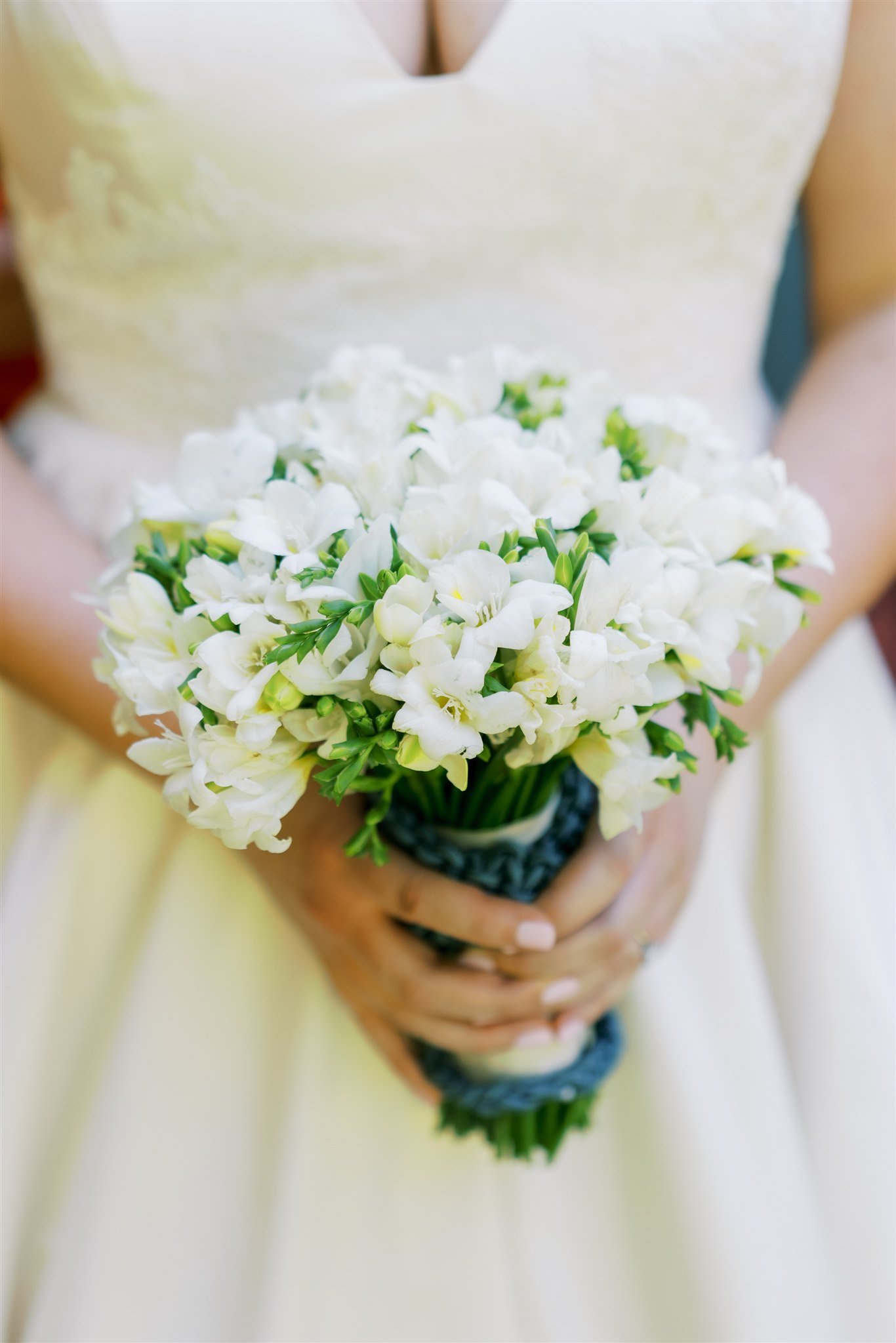 White Freesia Wedding Bouquet