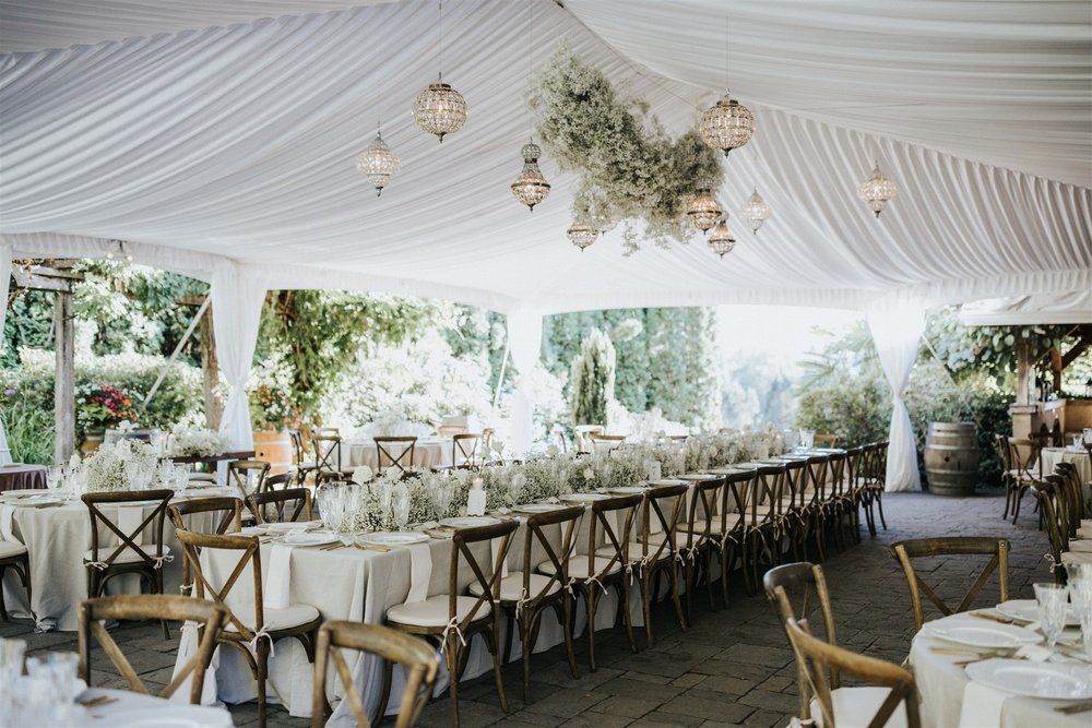Chateau Lill Wedding with Babies Breath &amp; Chandeliers 