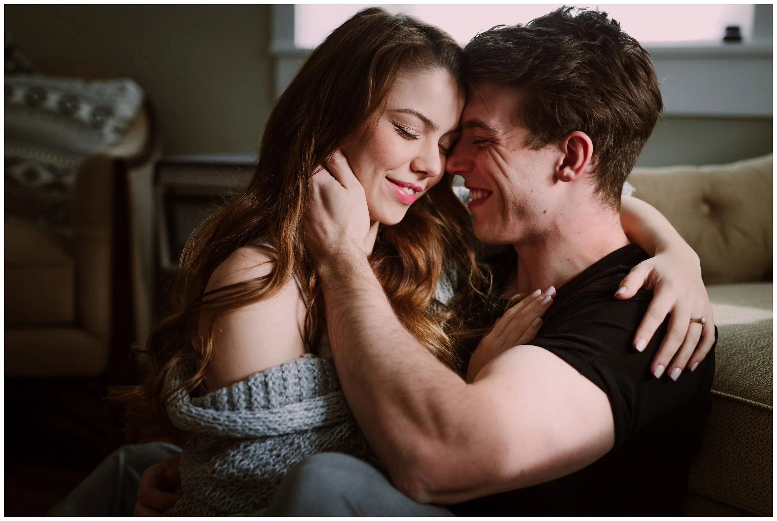 Courtney & Steve | Cozy In-Home First Anniversary Session | Lancaster PA Wedding Photographer