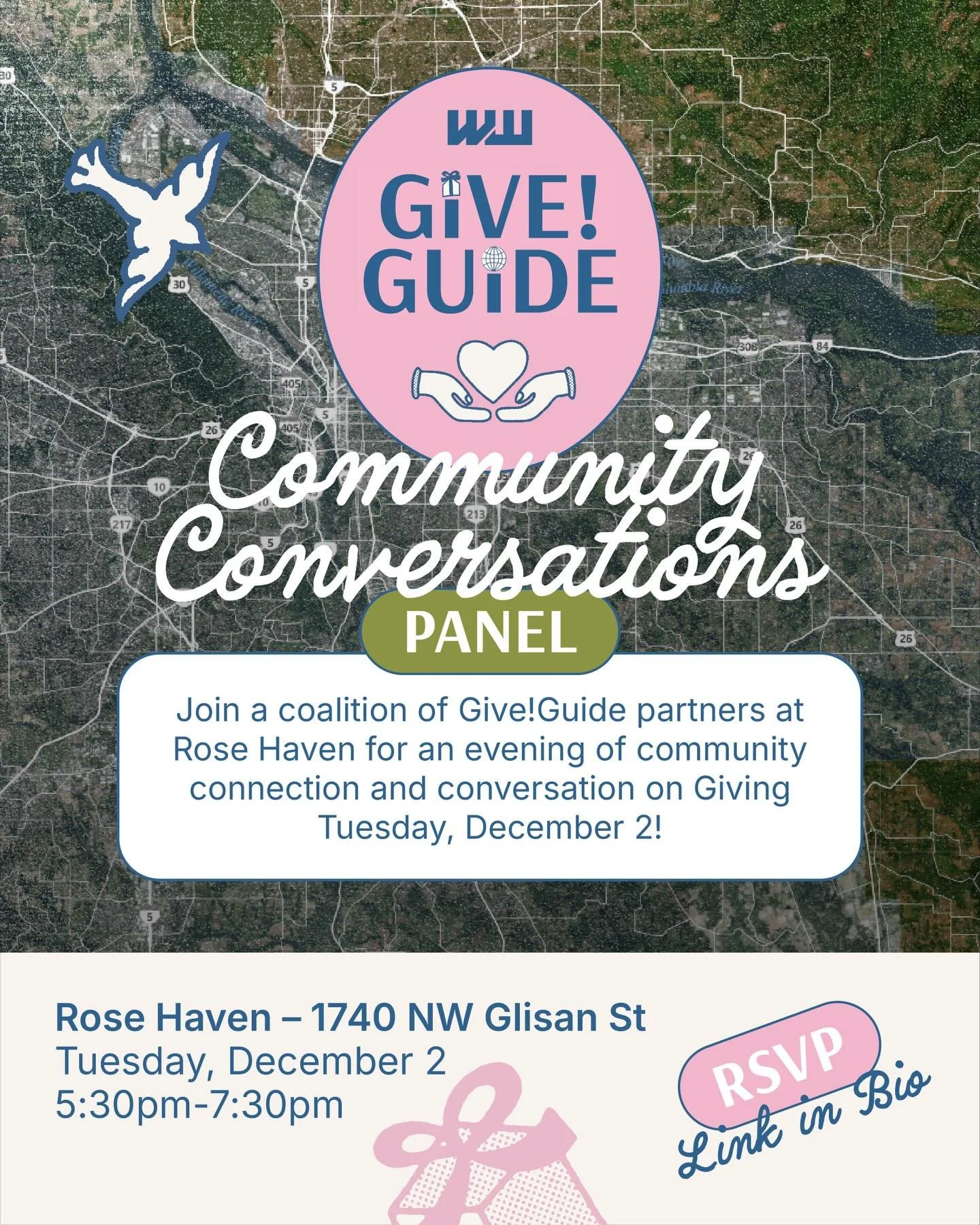 🌹Celebrate #GivingTuesday at Rose Haven for a Community Conversations Panel discussion and RAFFLE with our @GiveGuide partners Tuesday, December 2nd, from 5:30-7:30

🗣️The Community Conversations Panel will feature representatives from across these