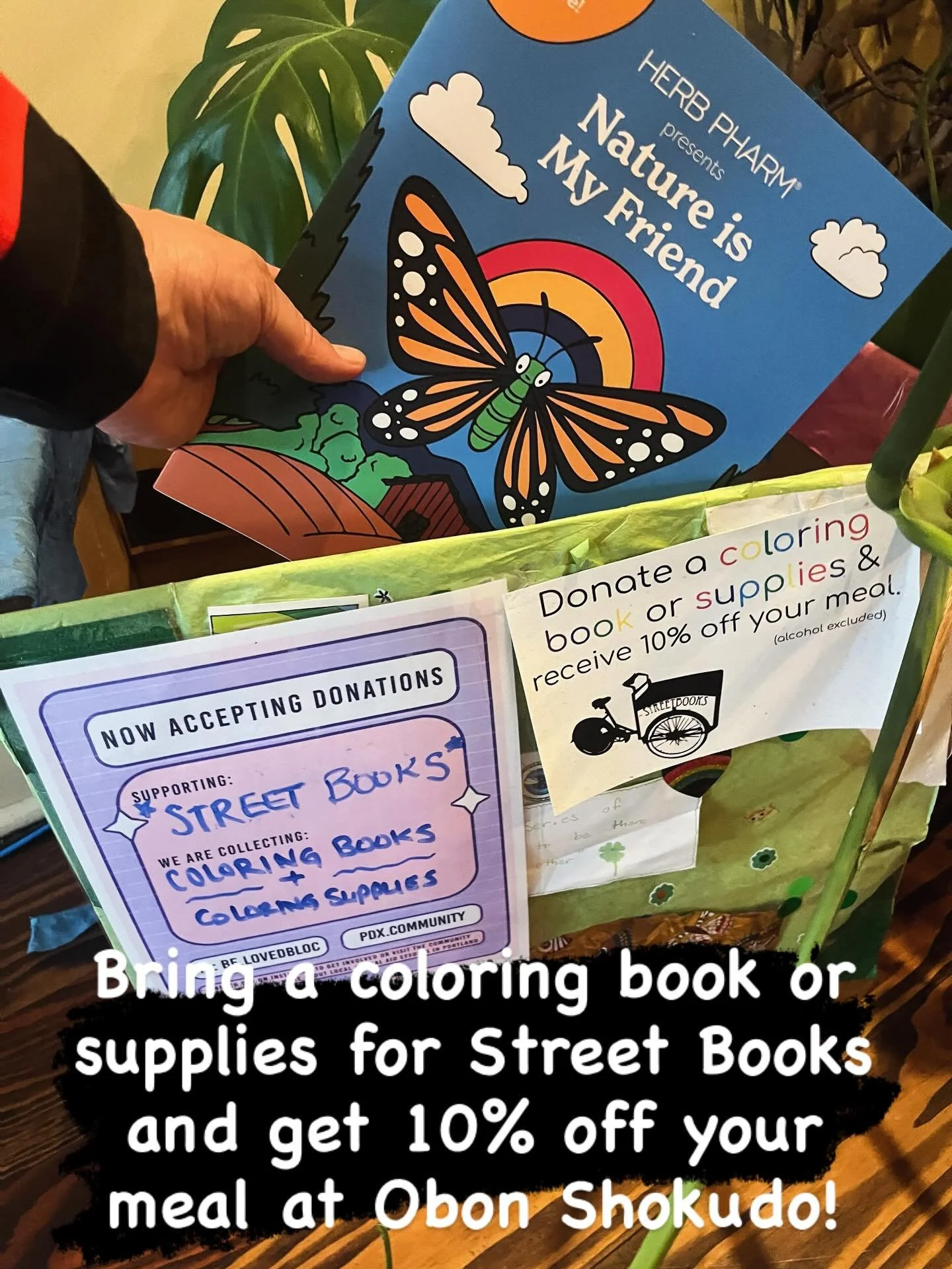 🍙✏️Did you know you can bring a donation for Street Books of coloring books or supplies to Obon Shokudo and you&rsquo;ll get 10% off your meal? Thank you to our friends at @obonpdx @be.lovedbloc and @pdx.mutual.aid for organizing this local donation