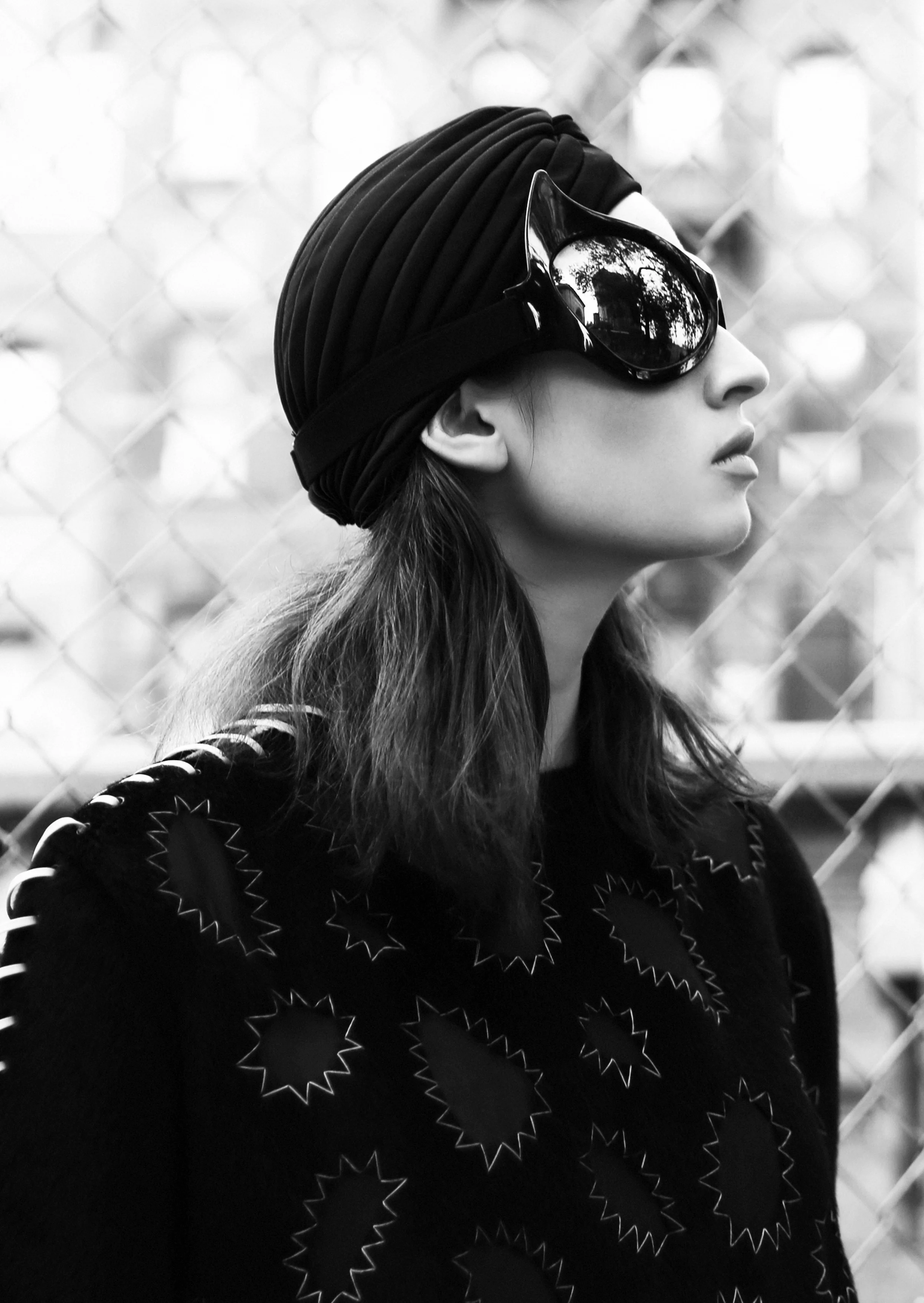 Turban, glasses, Patricia Field, dress, Ali Vradenburg