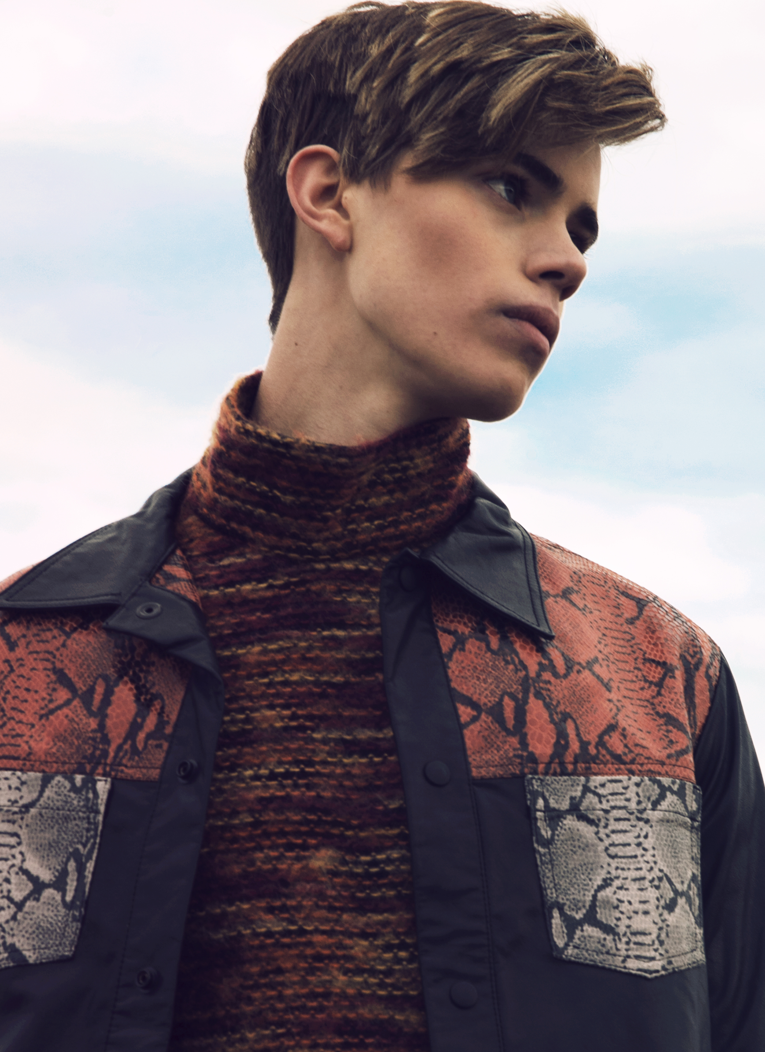 Turtleneck and leather jacket ANDREW COIMBRA