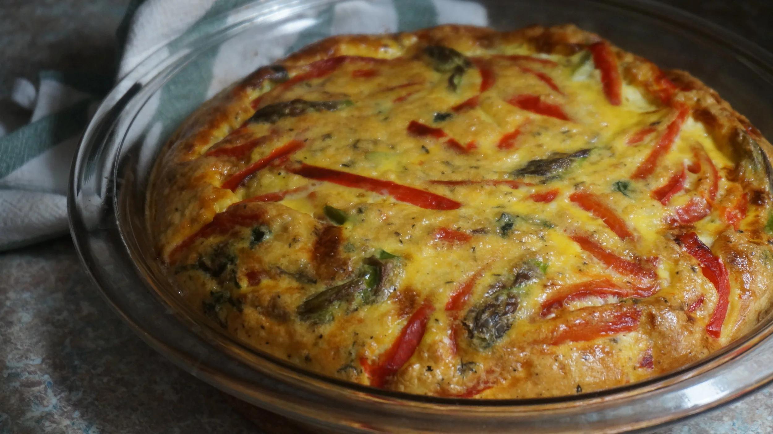 Asparagus &amp; Roasted Red Pepper Frittata