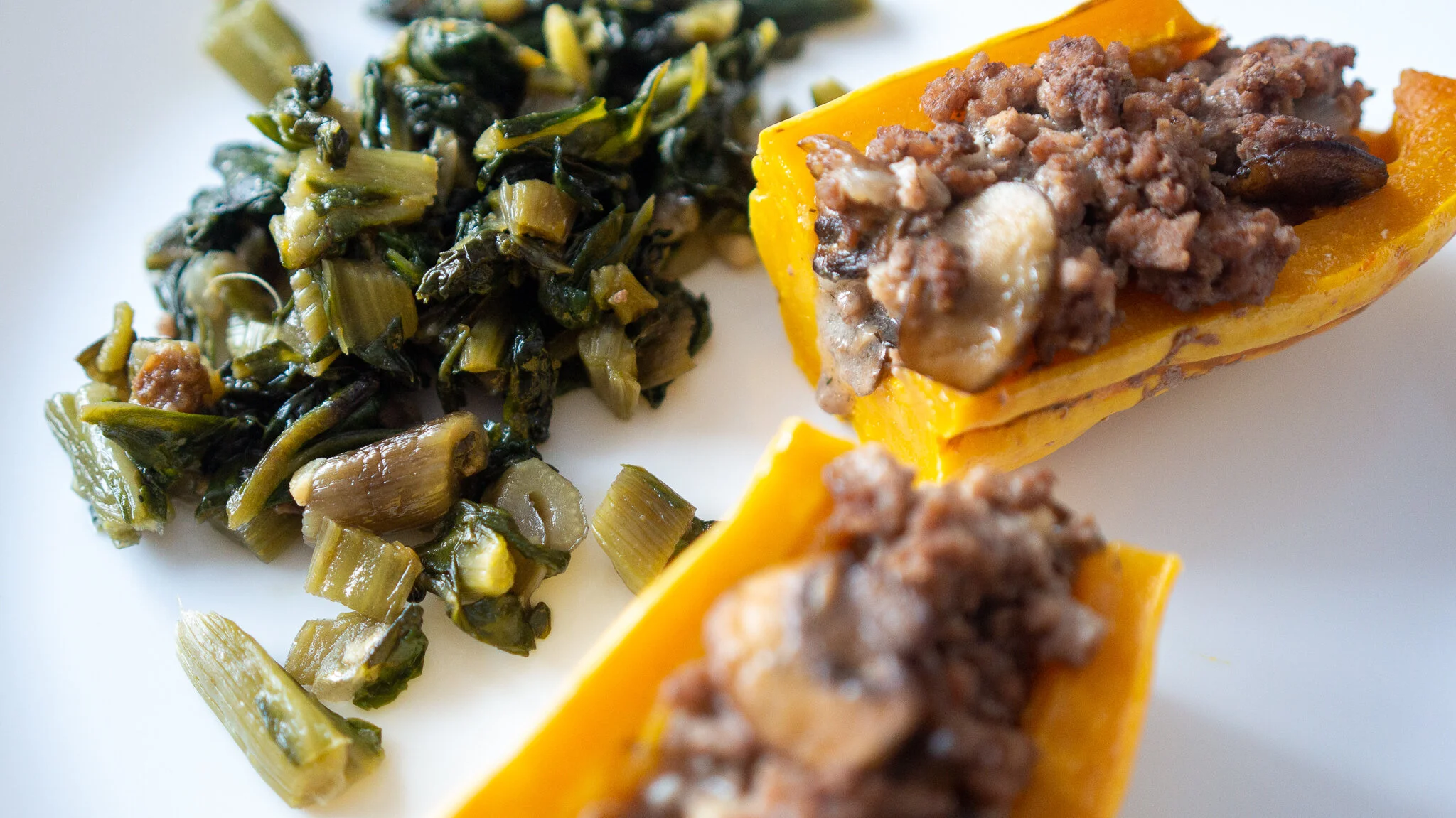 Stuffed Delicata Squash with Ground Veal