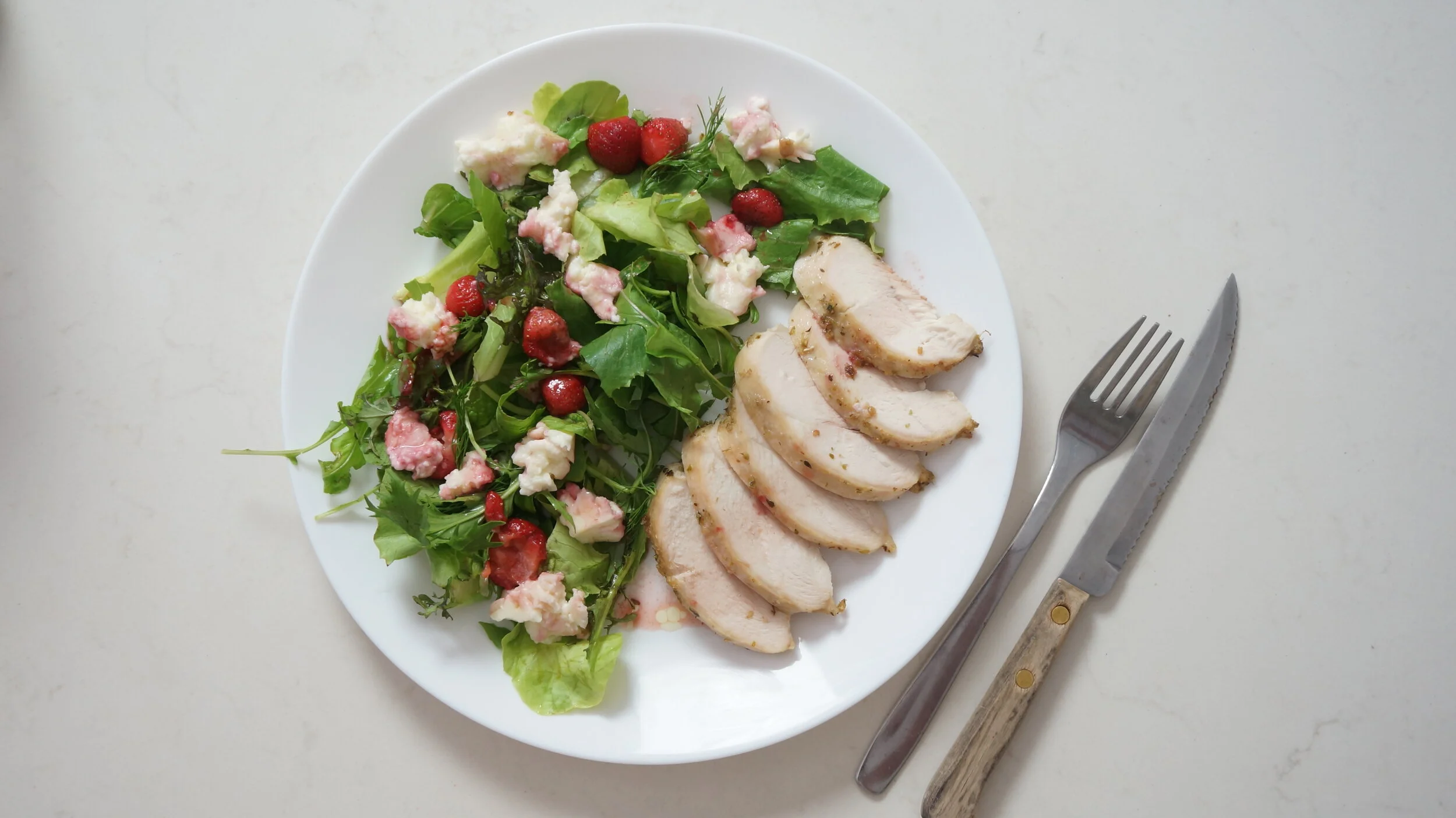 Baked Feta &amp; Strawberry Chicken Salad