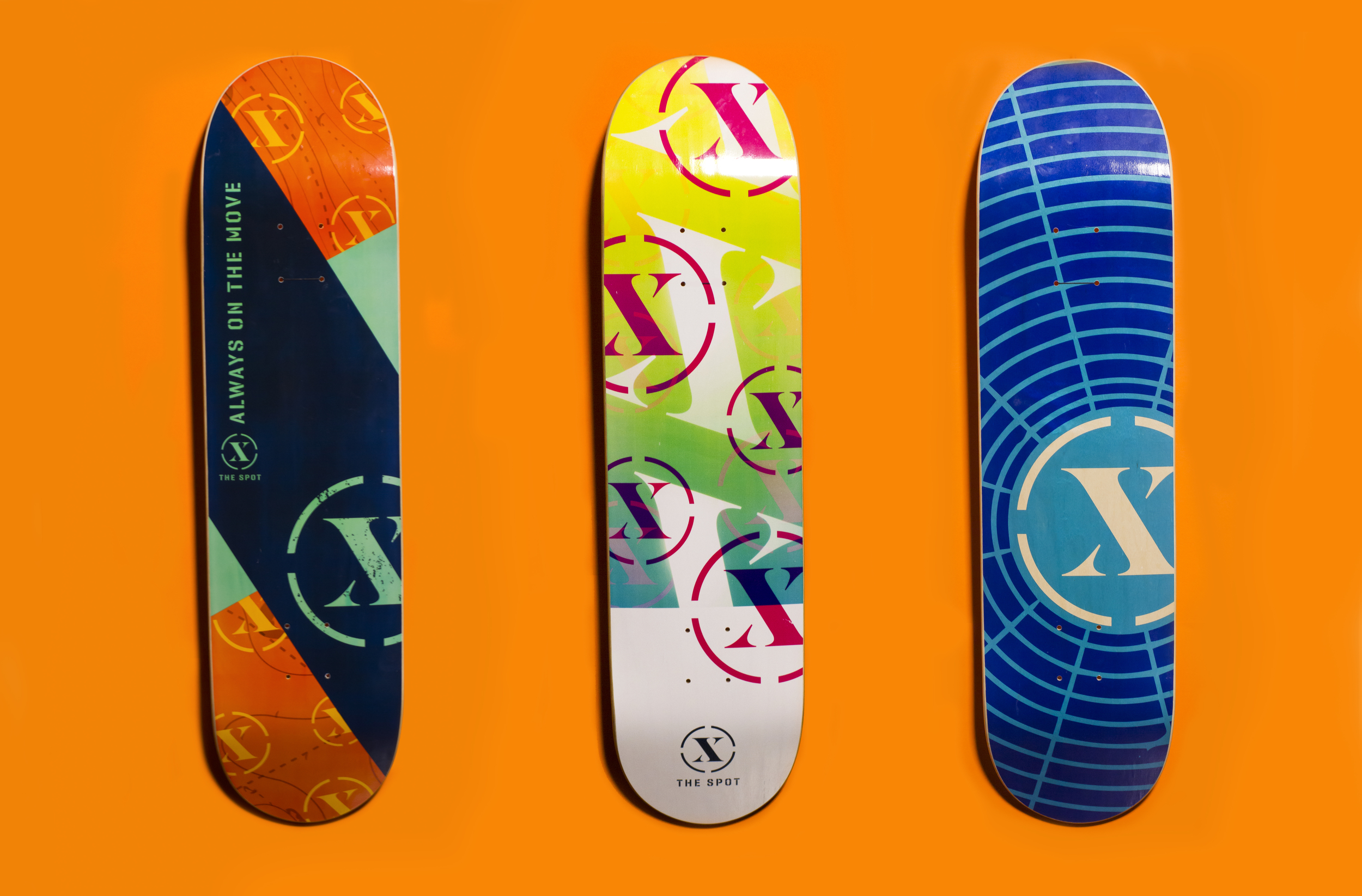 Ramps built through Black River Ramps. Skateboards printed actual size 8" by 32"