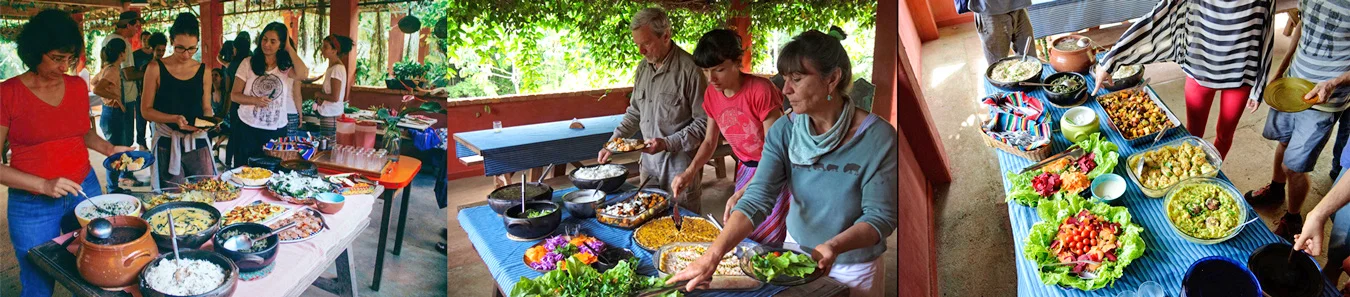 a comida servida durante dos cursos