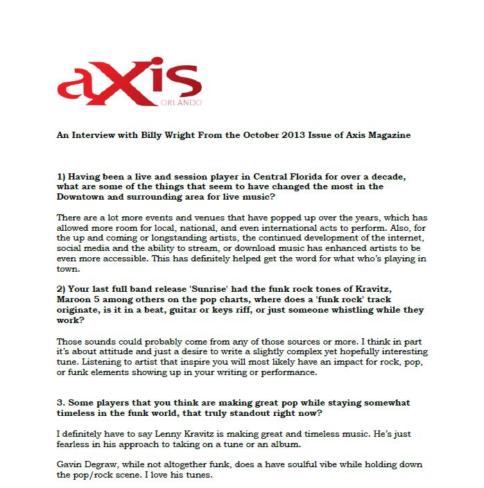 Axis Magazine Interview 