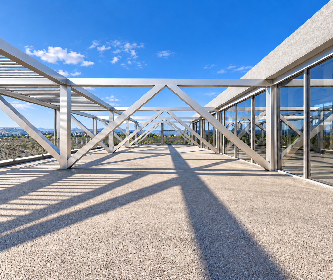 Geometric Rooftop Terrace in Sunlight.png
