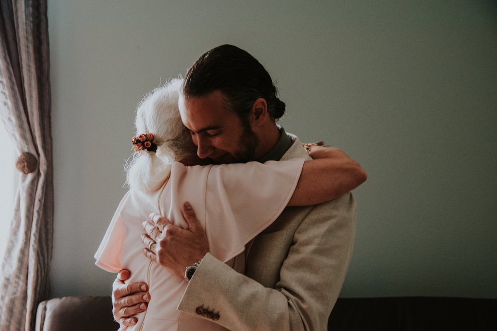  The day started with both Lea + Adam getting ready at the Plaza Hotel in Las Vegas, New Mexico with their loved ones. They chose to have a non-religious wedding ceremony at the Dwan Light Sanctuary in Montezuma, New Mexico and then celebrate their l