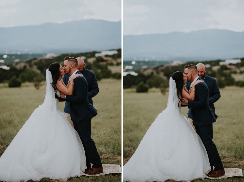  Stephanie and Greg tied the knot on August 18th, 2018 in the backyard of her sister’s house in Sandia Park just outside of Albuquerque, New Mexico. They chose to have their wedding at Stephanie’s sister’s house in the mountains because they love the