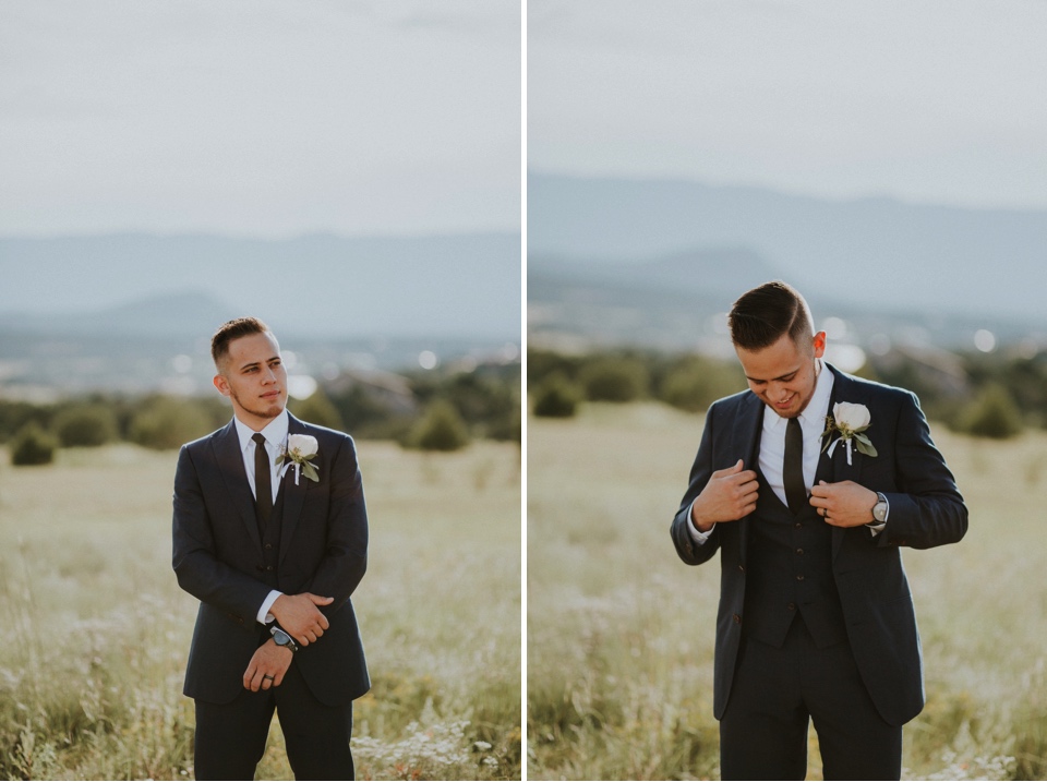  Stephanie and Greg tied the knot on August 18th, 2018 in the backyard of her sister’s house in Sandia Park just outside of Albuquerque, New Mexico. They chose to have their wedding at Stephanie’s sister’s house in the mountains because they love the