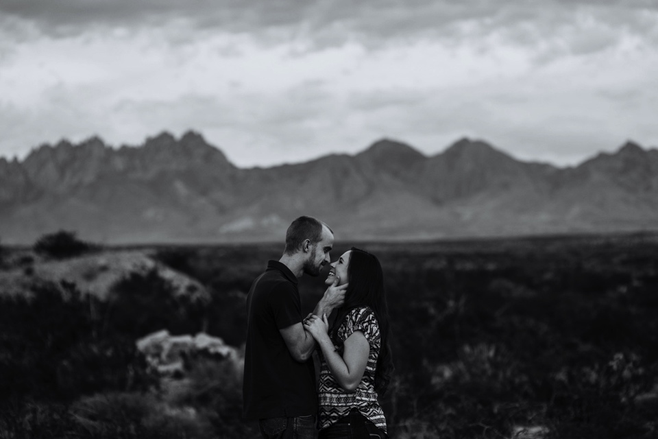  We then headed to the Organ Mountains in Las Cruces, NM to do a quick outfit change and capture the rest of their love fest. The sun set just in time to capture the beauty of the Organ Mountains and the love between Kari and Brandon. 